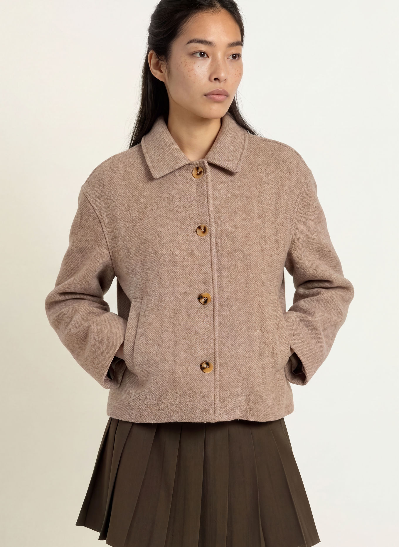NEO NOIR Veste boxy HAMRA: BEIGE
