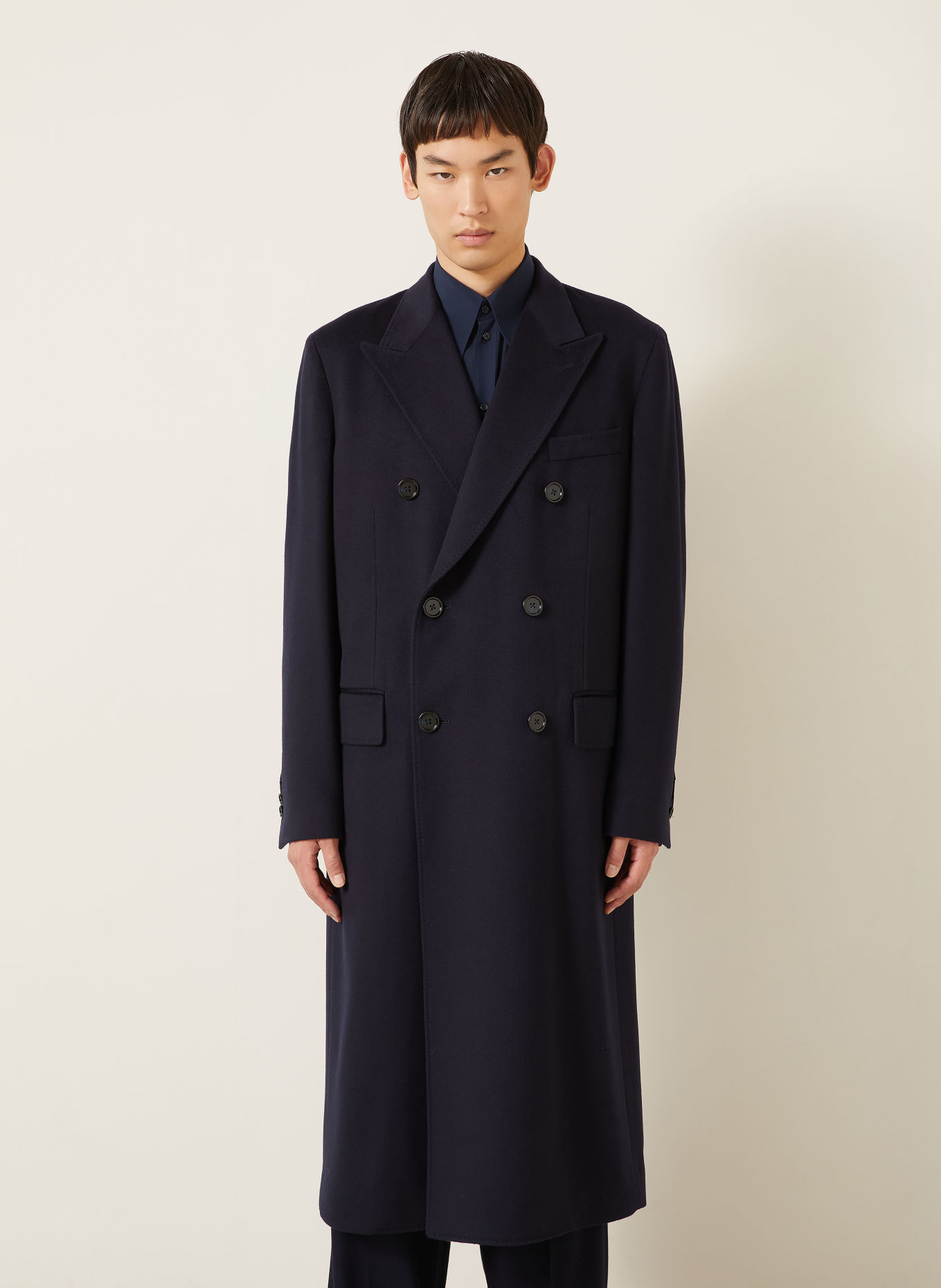 DOLCE & GABBANA Wool coat: DARK BLUE