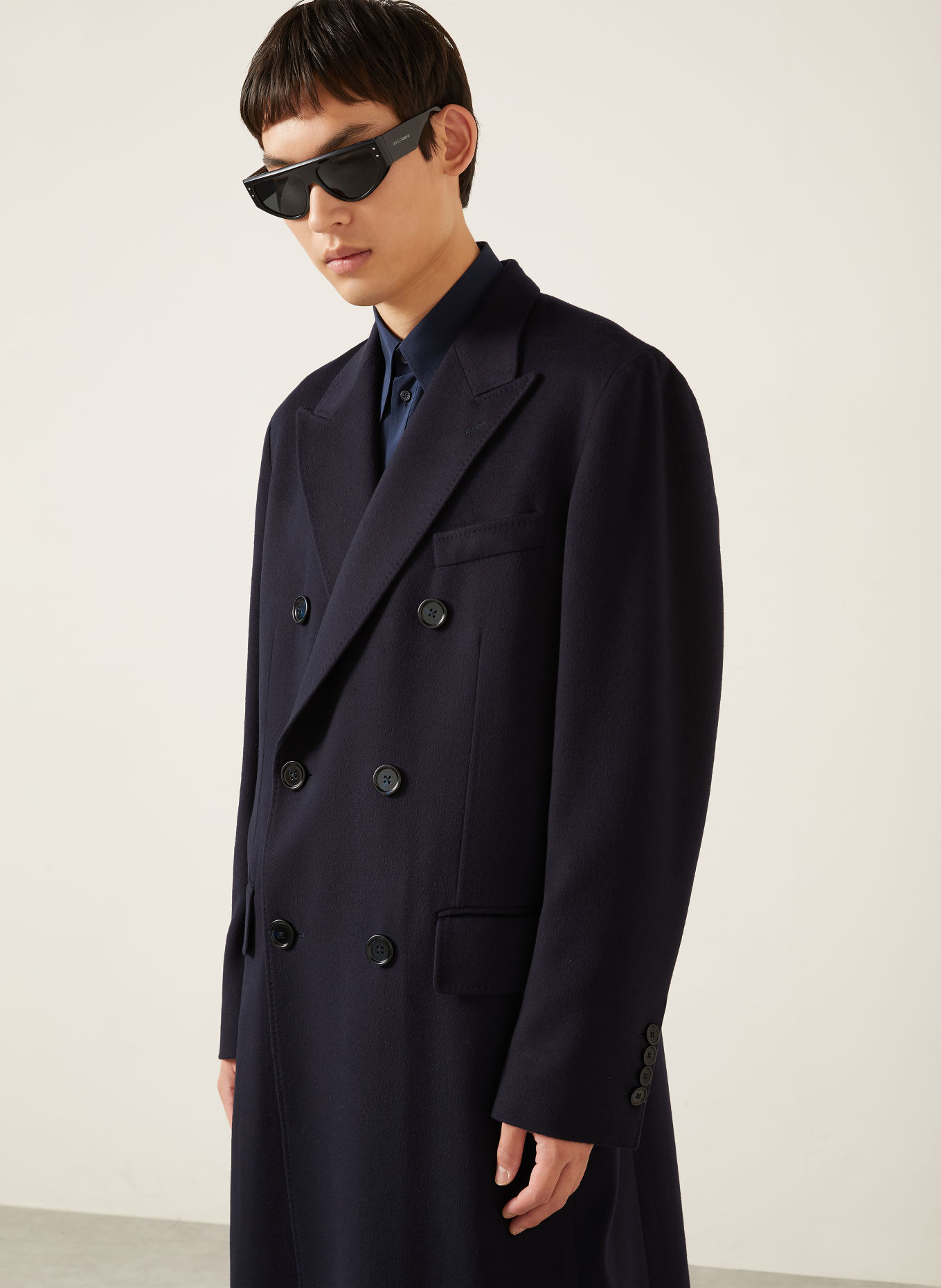 DOLCE & GABBANA Wool coat: DARK BLUE