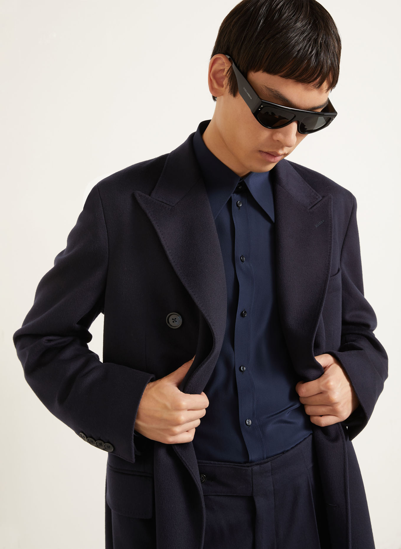 DOLCE & GABBANA Wool coat: DARK BLUE
