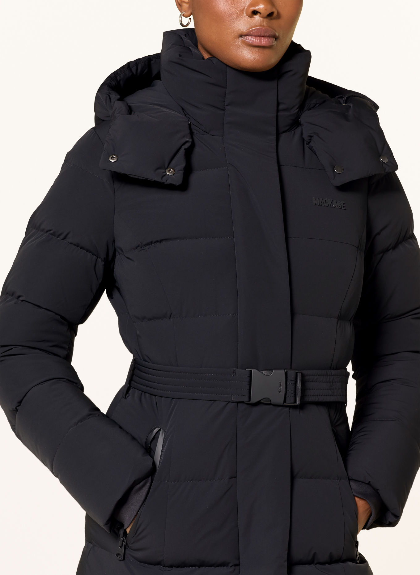 Mackage CORALIA-CITY COAR Down Jacket with Detachable Hood: BLACK