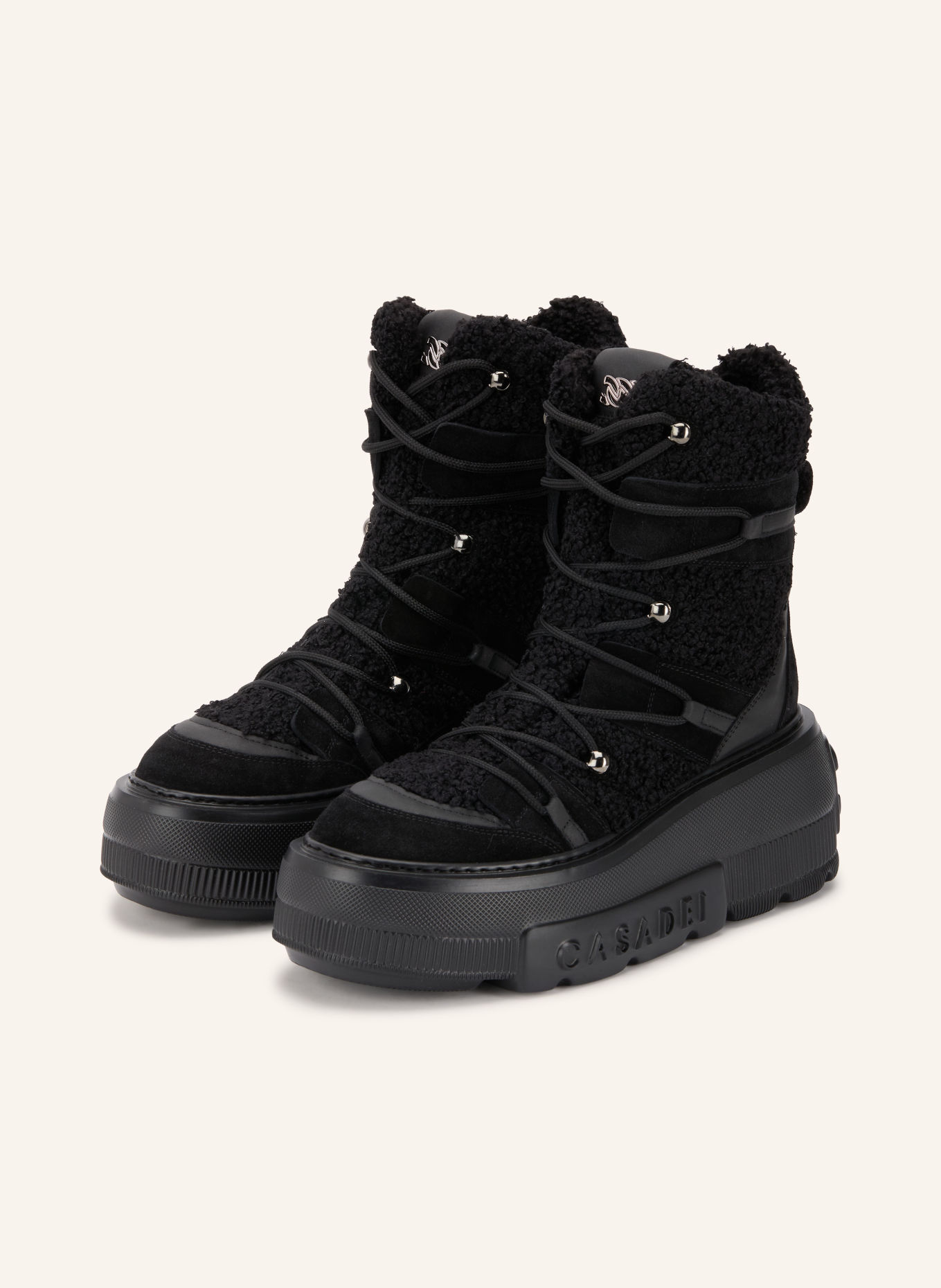 CASADEI NEXUS Platform Boots: BLACK