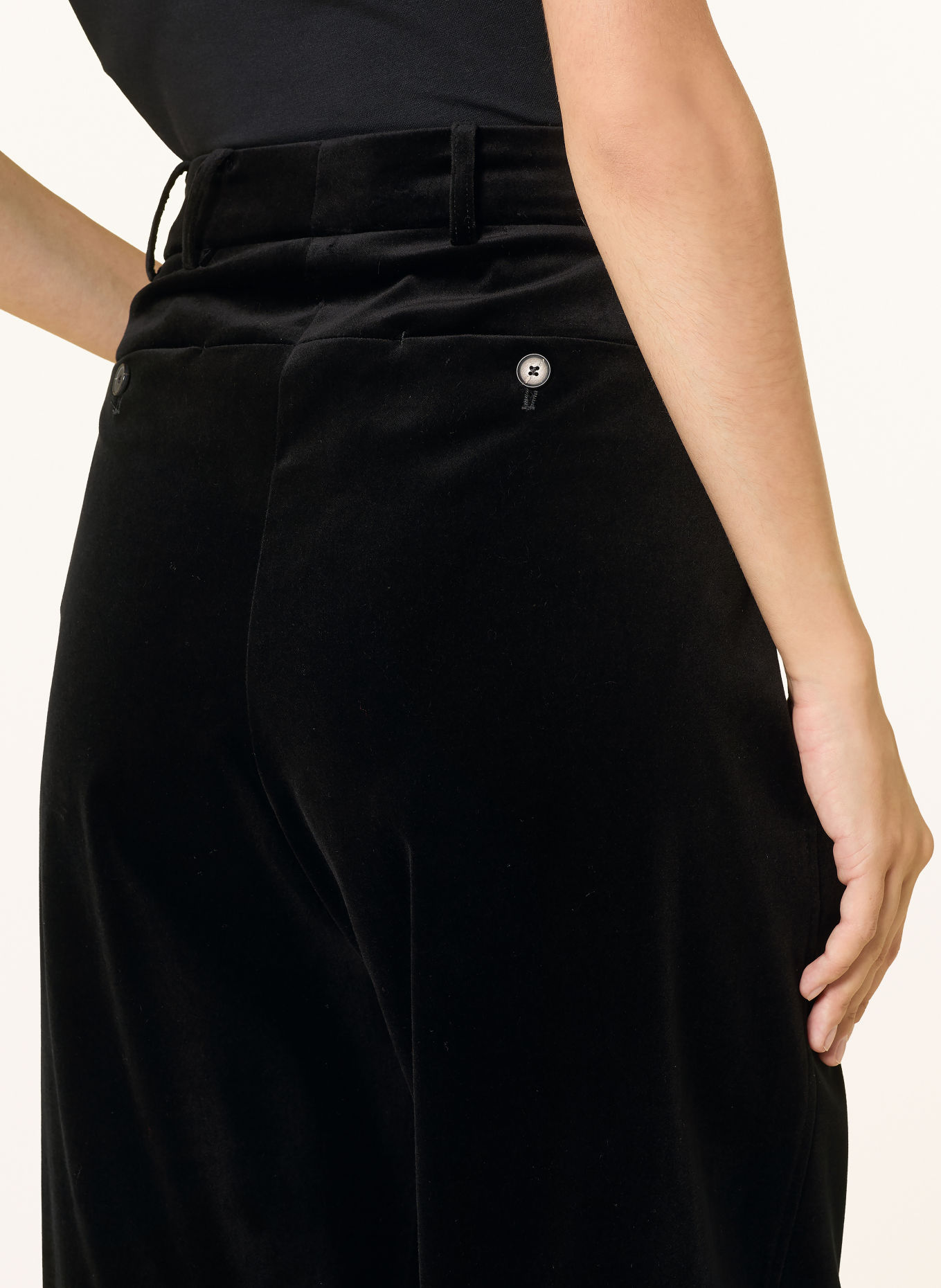 windsor. Velvet wide-leg trousers: BLACK