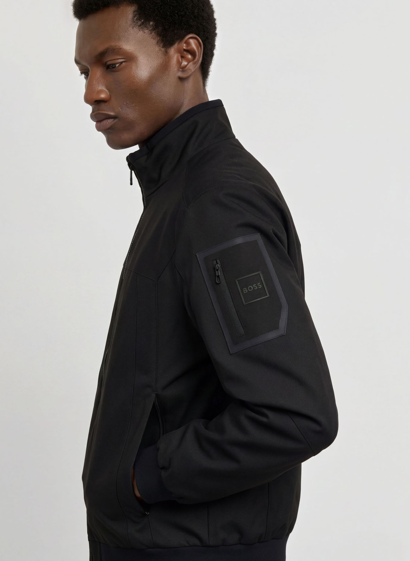 BOSS HEXATECH Bomber jacket: BLACK