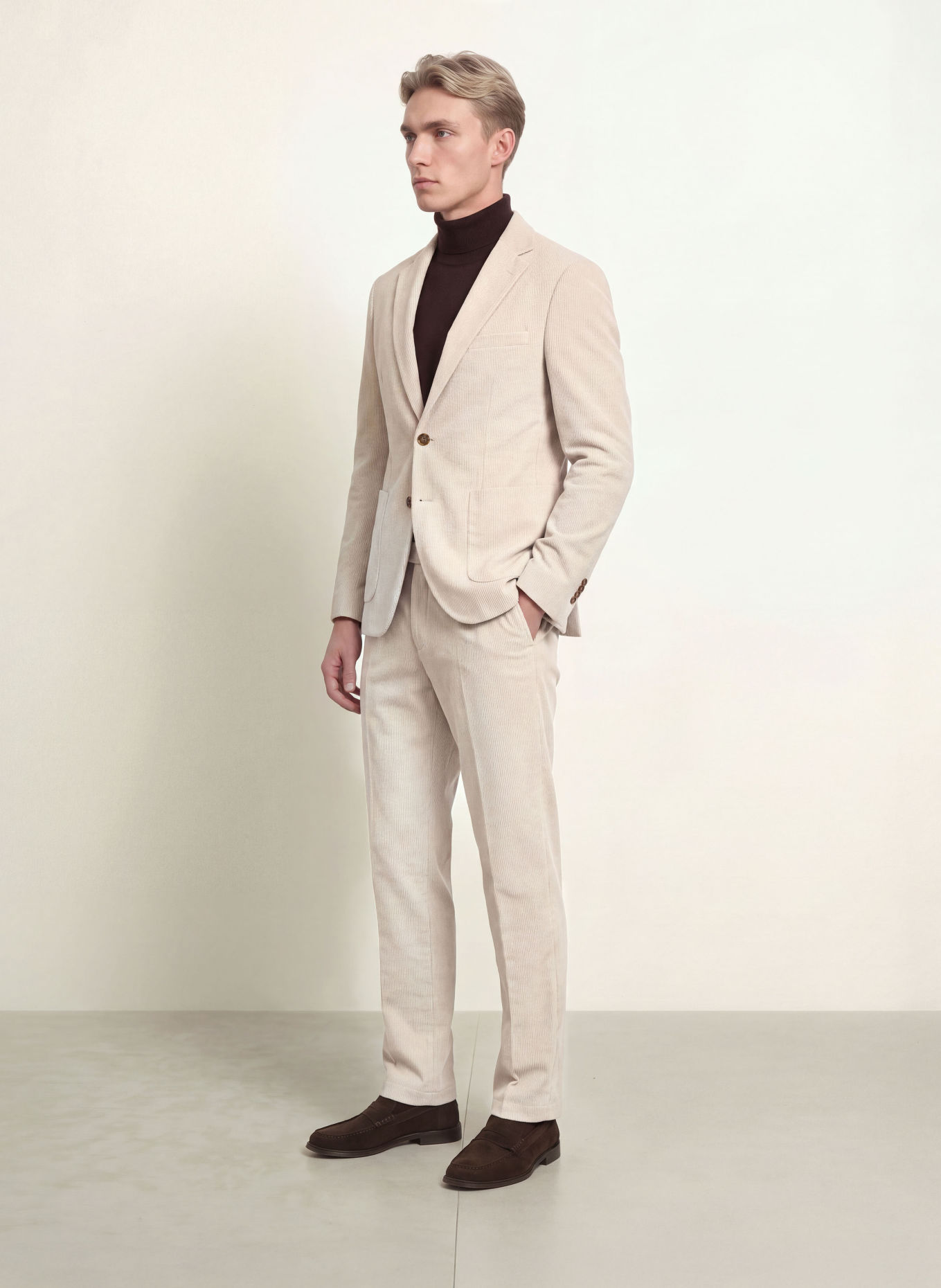 CINQUE Anzughose CISALTO Tapered Fit aus Cord: 22 hellbraun