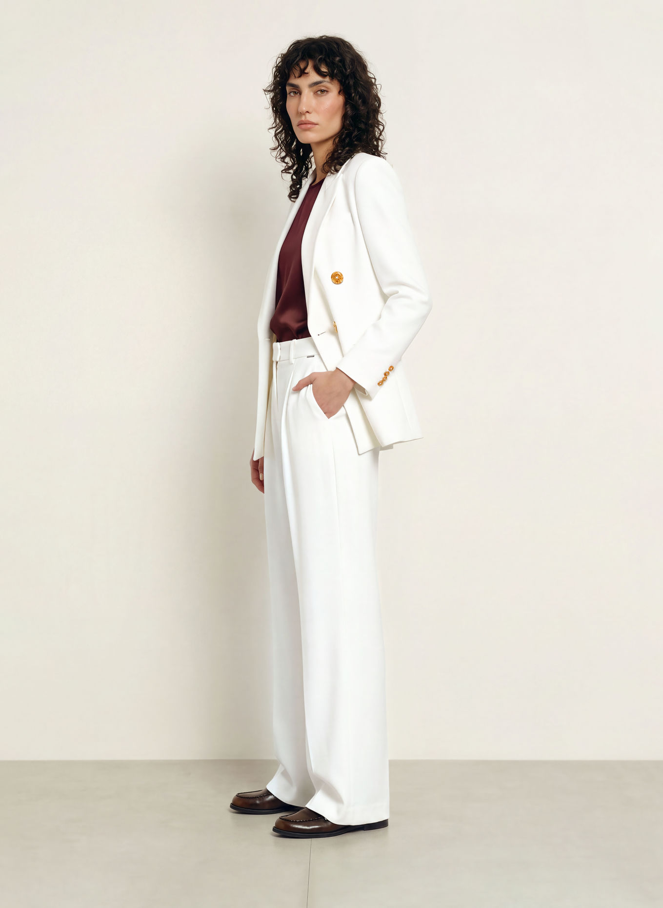 Calvin Klein Marlenehose: WEISS