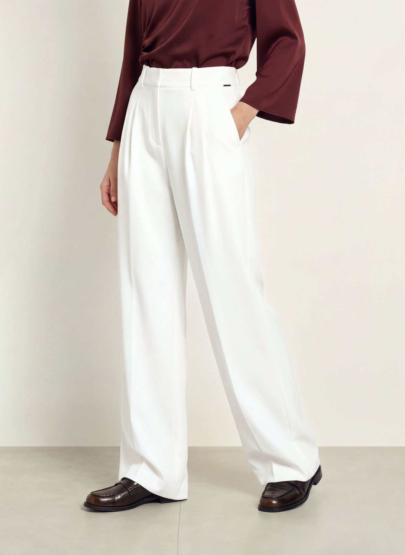 Calvin Klein Marlenehose: WEISS