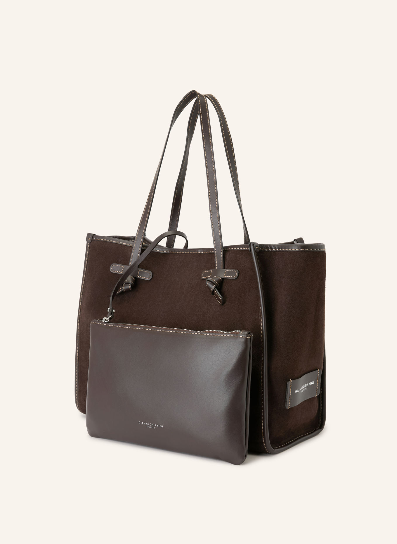 GIANNI CHIARINI Shopper MARCELLA mit Pouch: DUNKELBRAUN