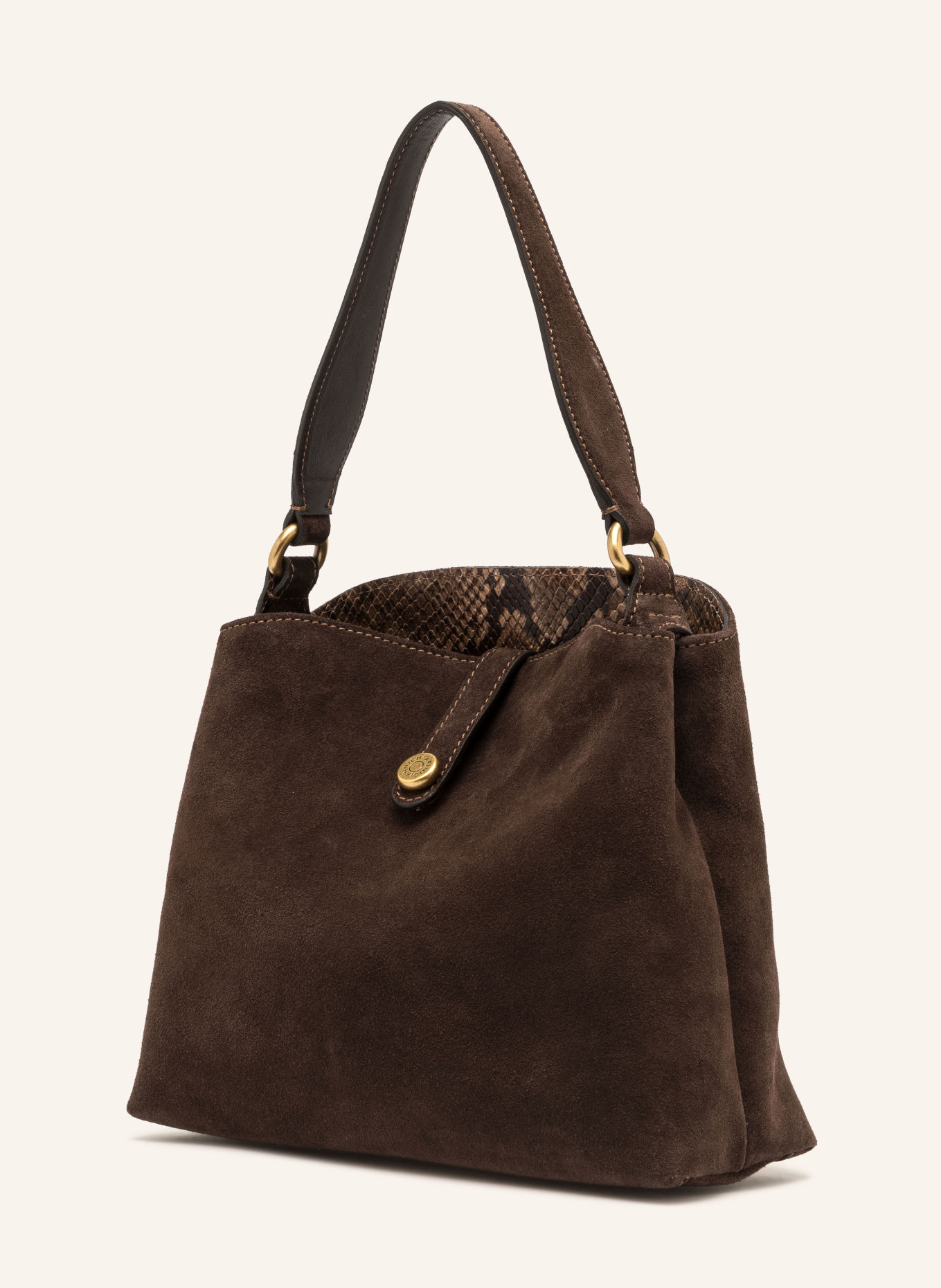 GIANNI CHIARINI Sac seau FIONA SMALL: MARRON FONCÉ / OR
