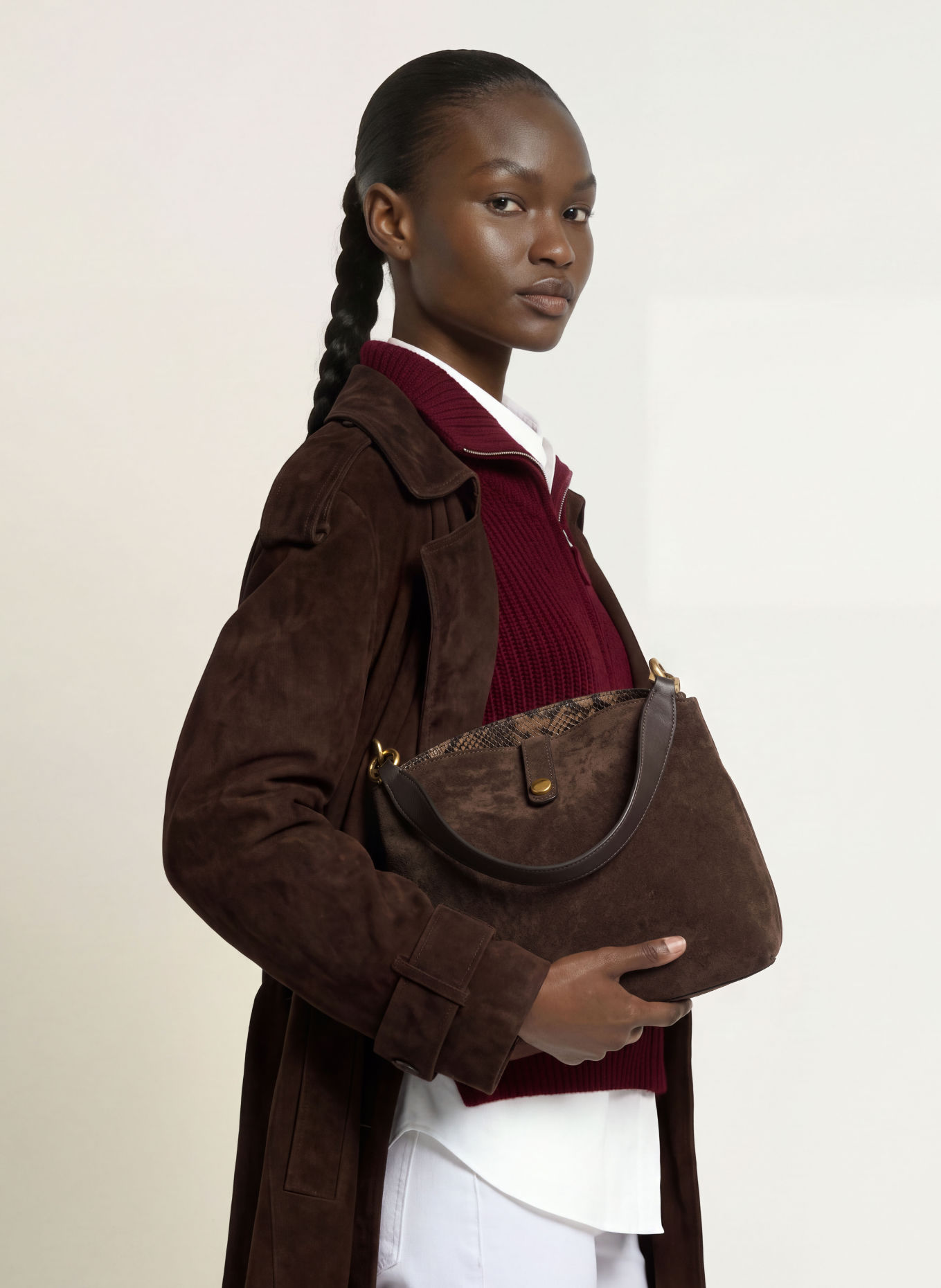 GIANNI CHIARINI FIONA SMALL Bucket bag: DARK BROWN / GOLD