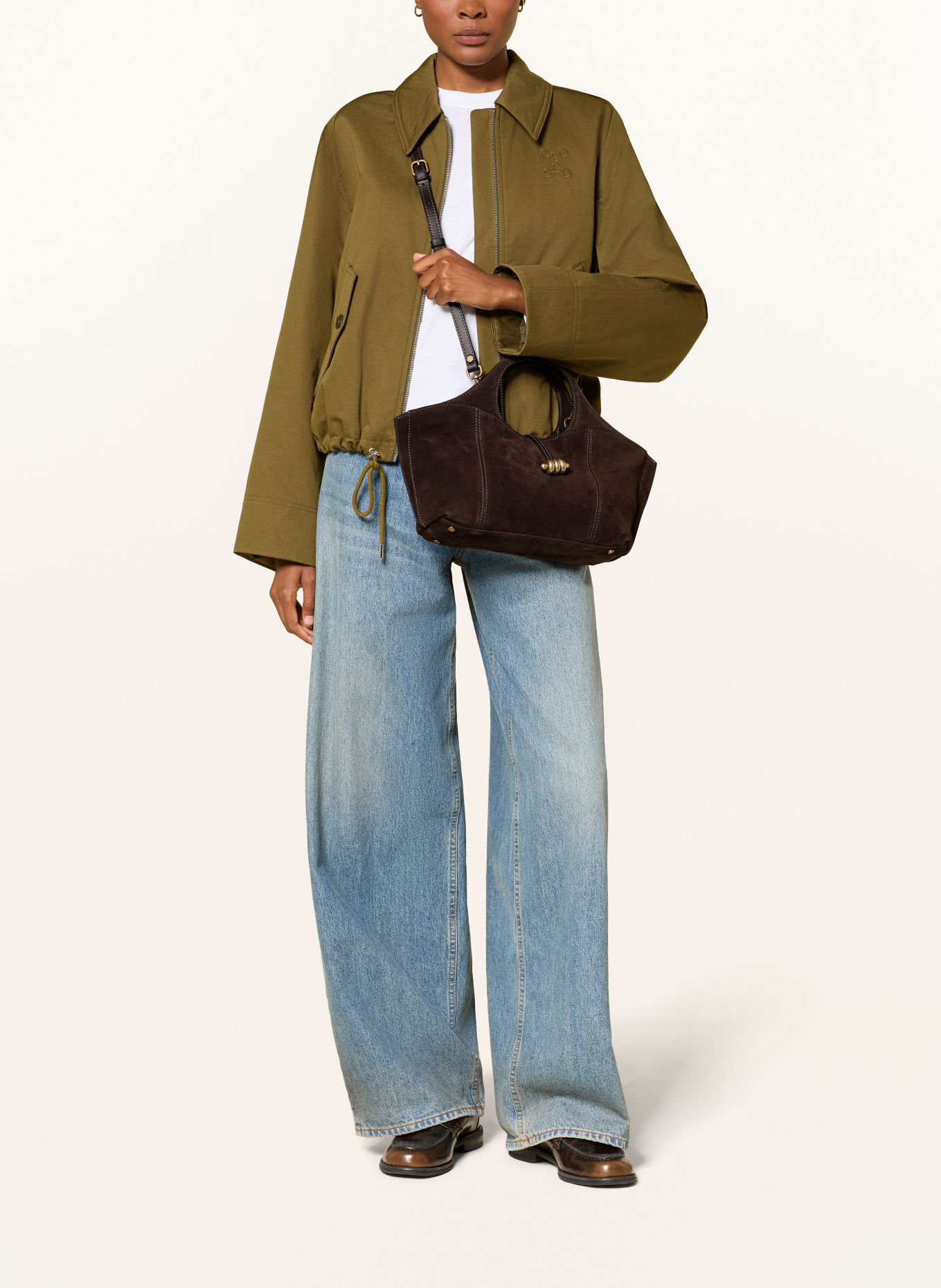 GIANNI CHIARINI INFINITY LARGE Handbag: DARK BROWN / GOLD