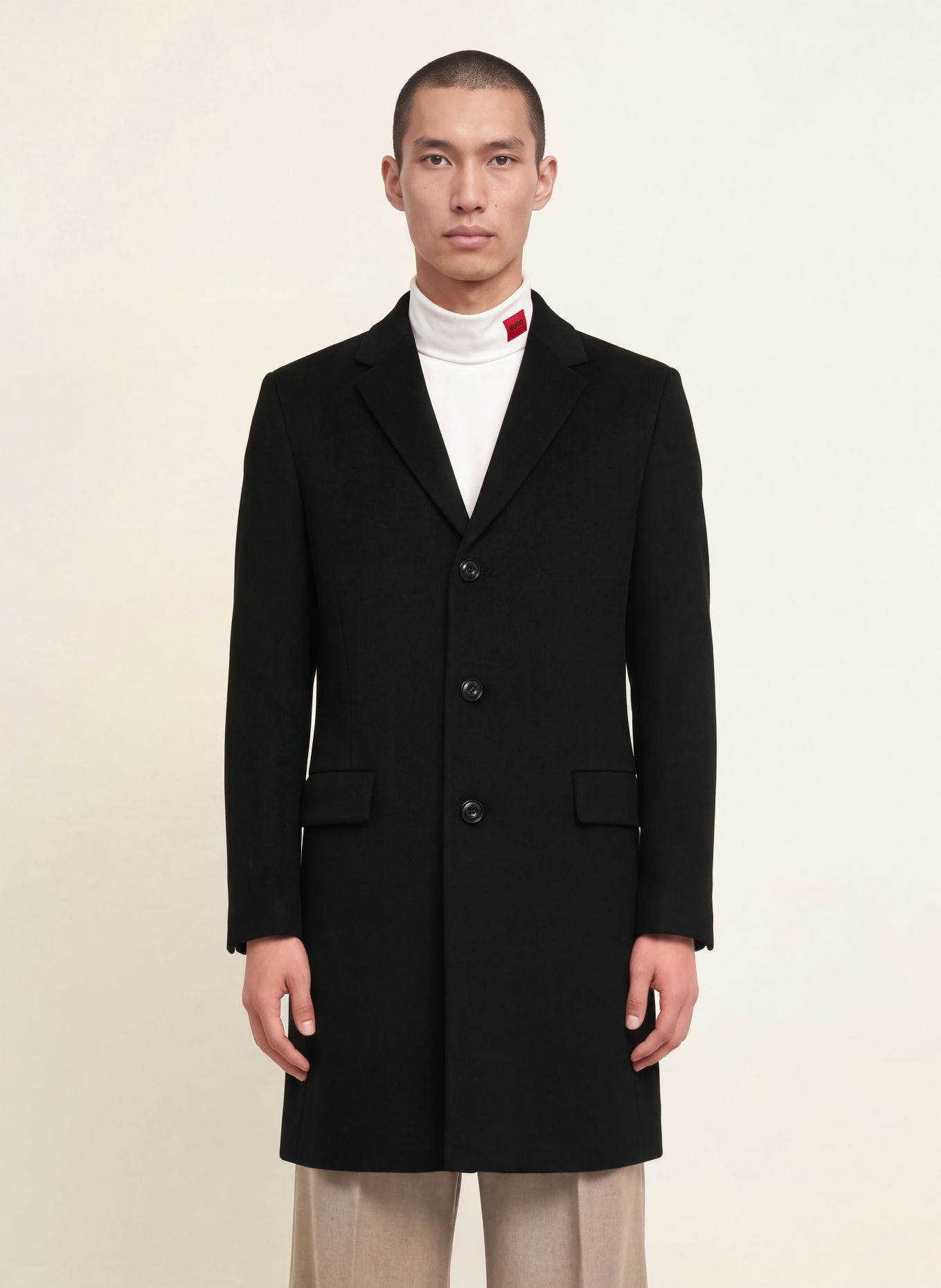 HUGO MIGOR Cashmere Coat: BLACK