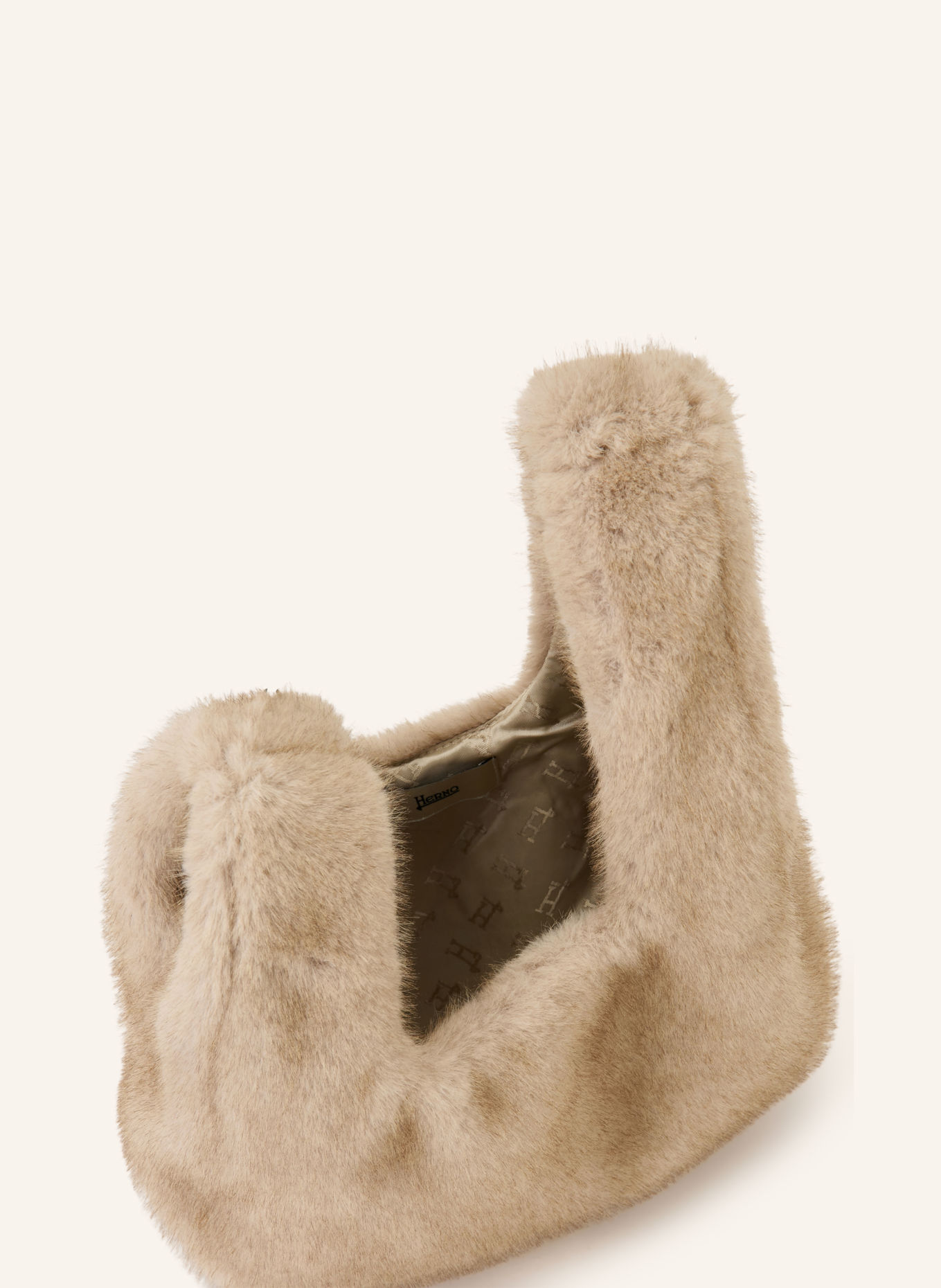 HERNO Faux fur handbag: BEIGE