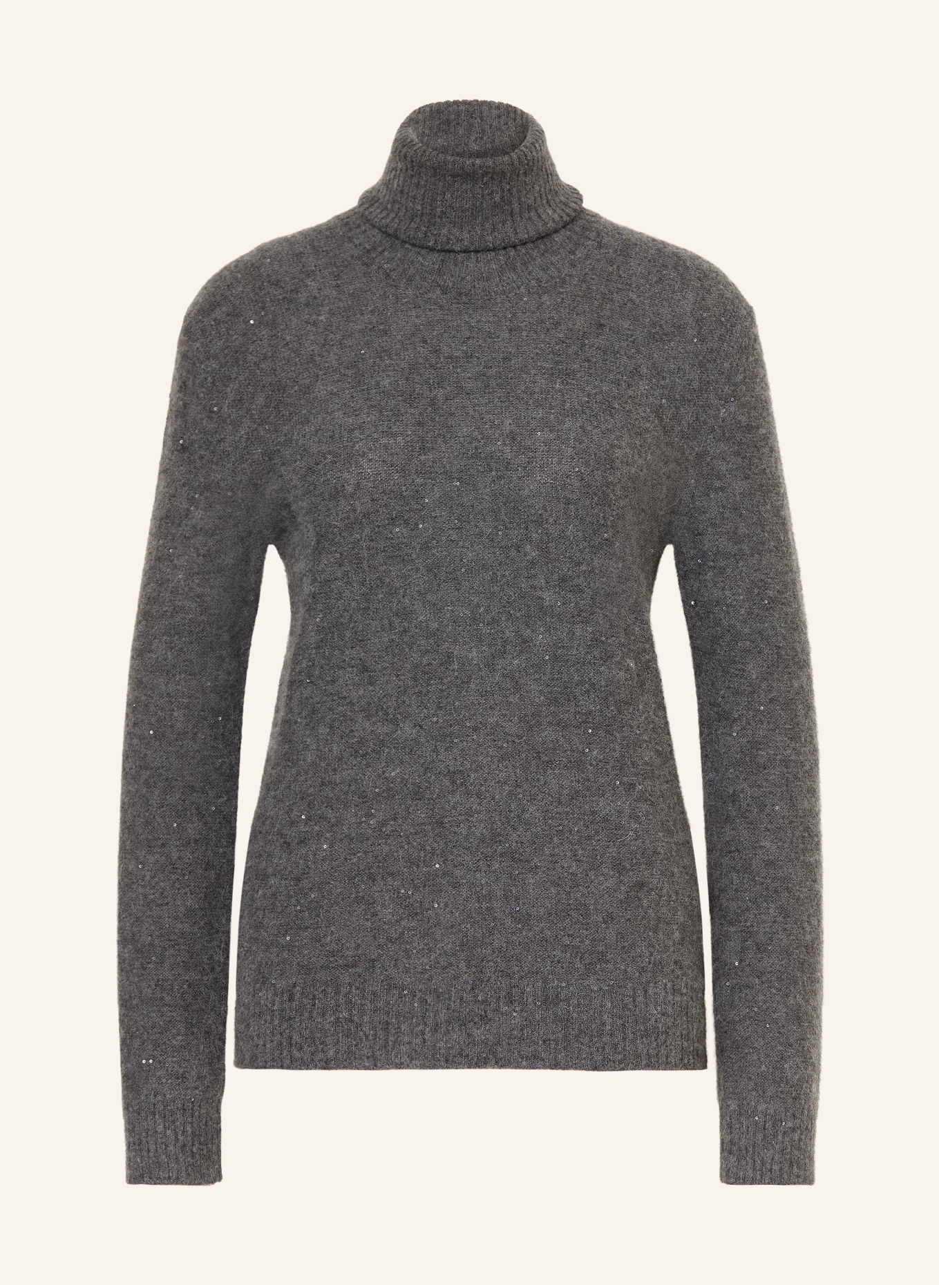 FABIANA FILIPPI Turtleneck sweater with sequins: DARK GRAY