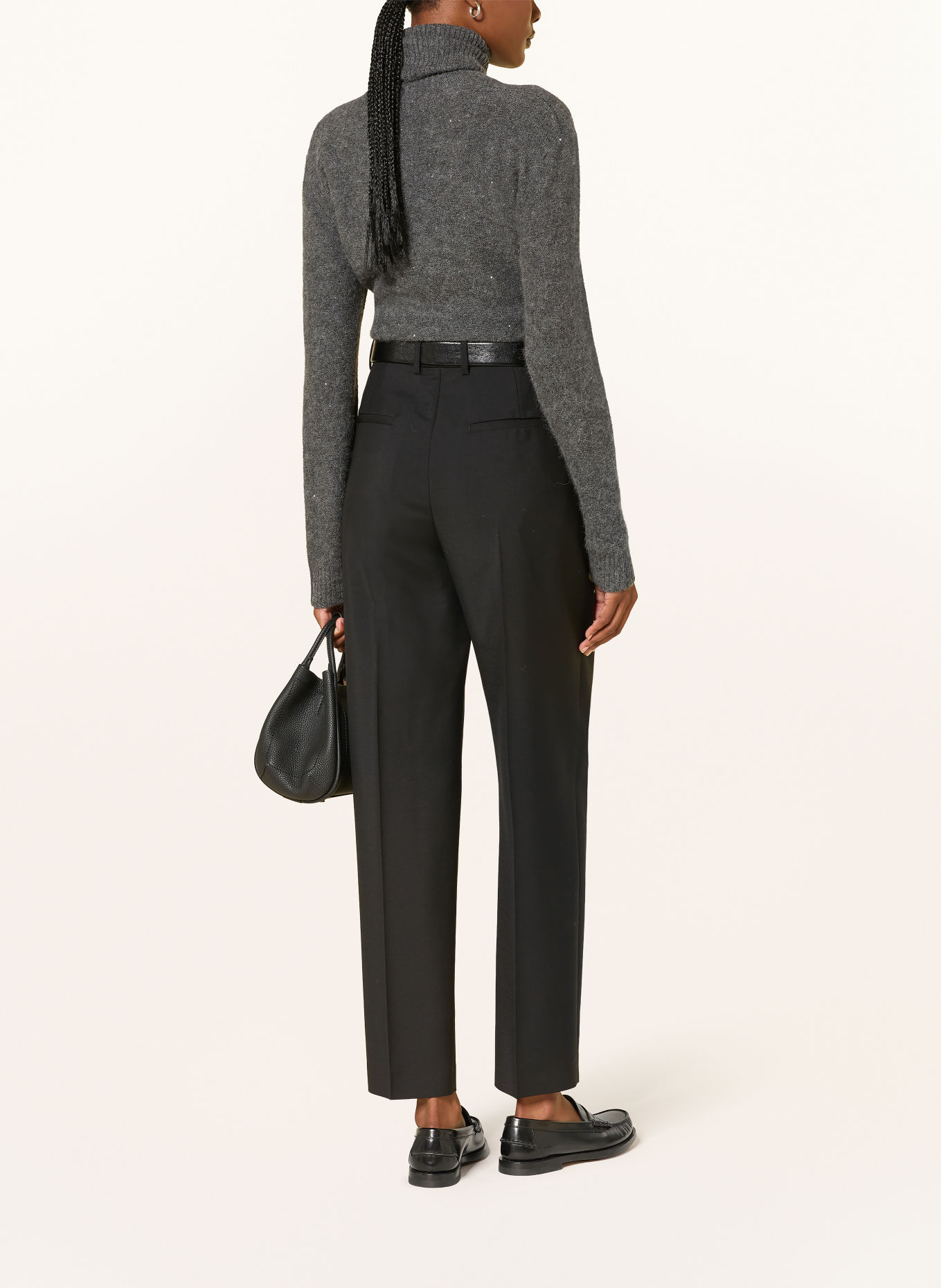 FABIANA FILIPPI Turtleneck sweater with sequins: DARK GRAY