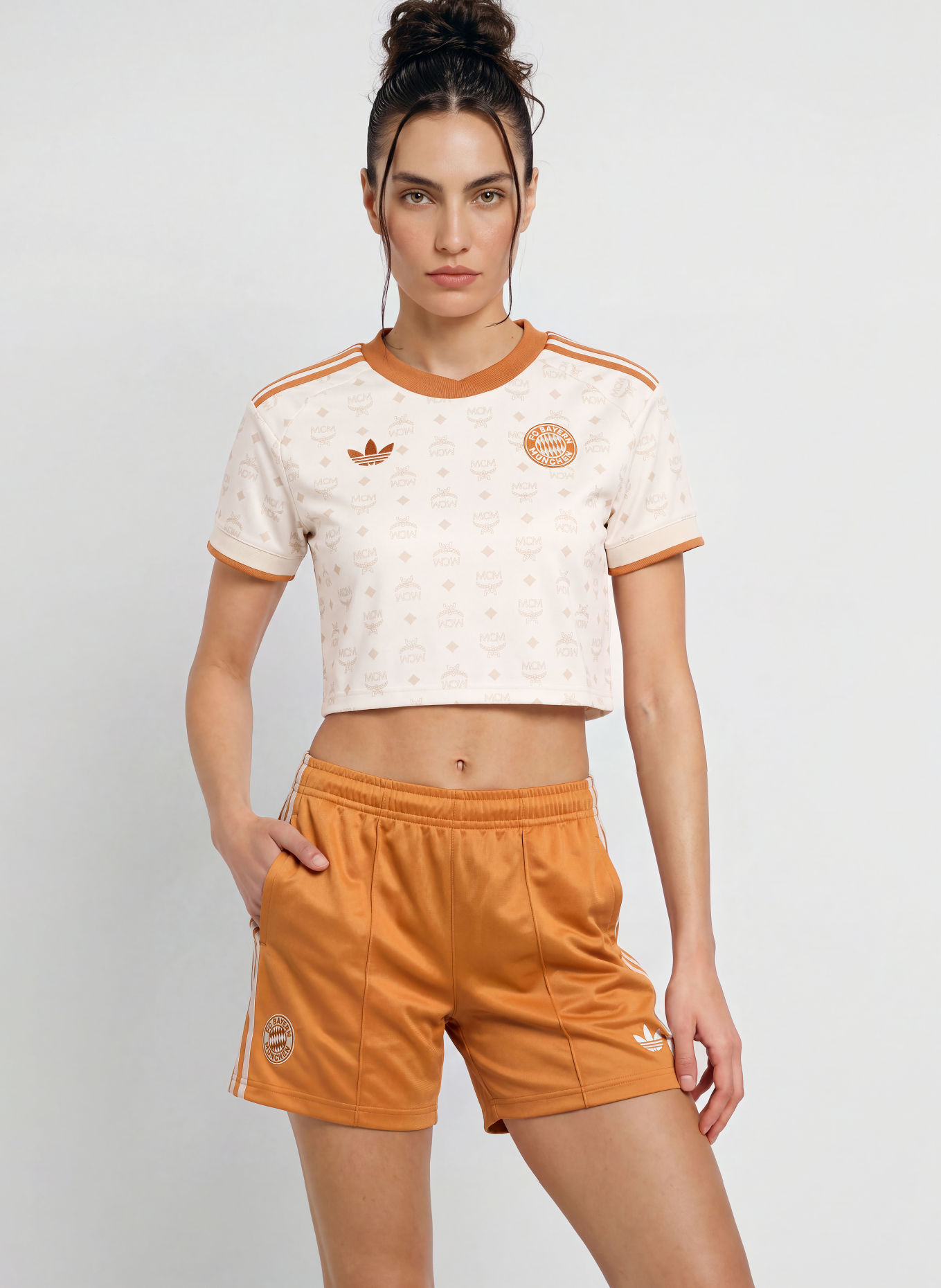 adidas Cropped-Trikot FC BAYERN MÜNCHEN 26/27 MCM: CREME / DUNKELORANGE
