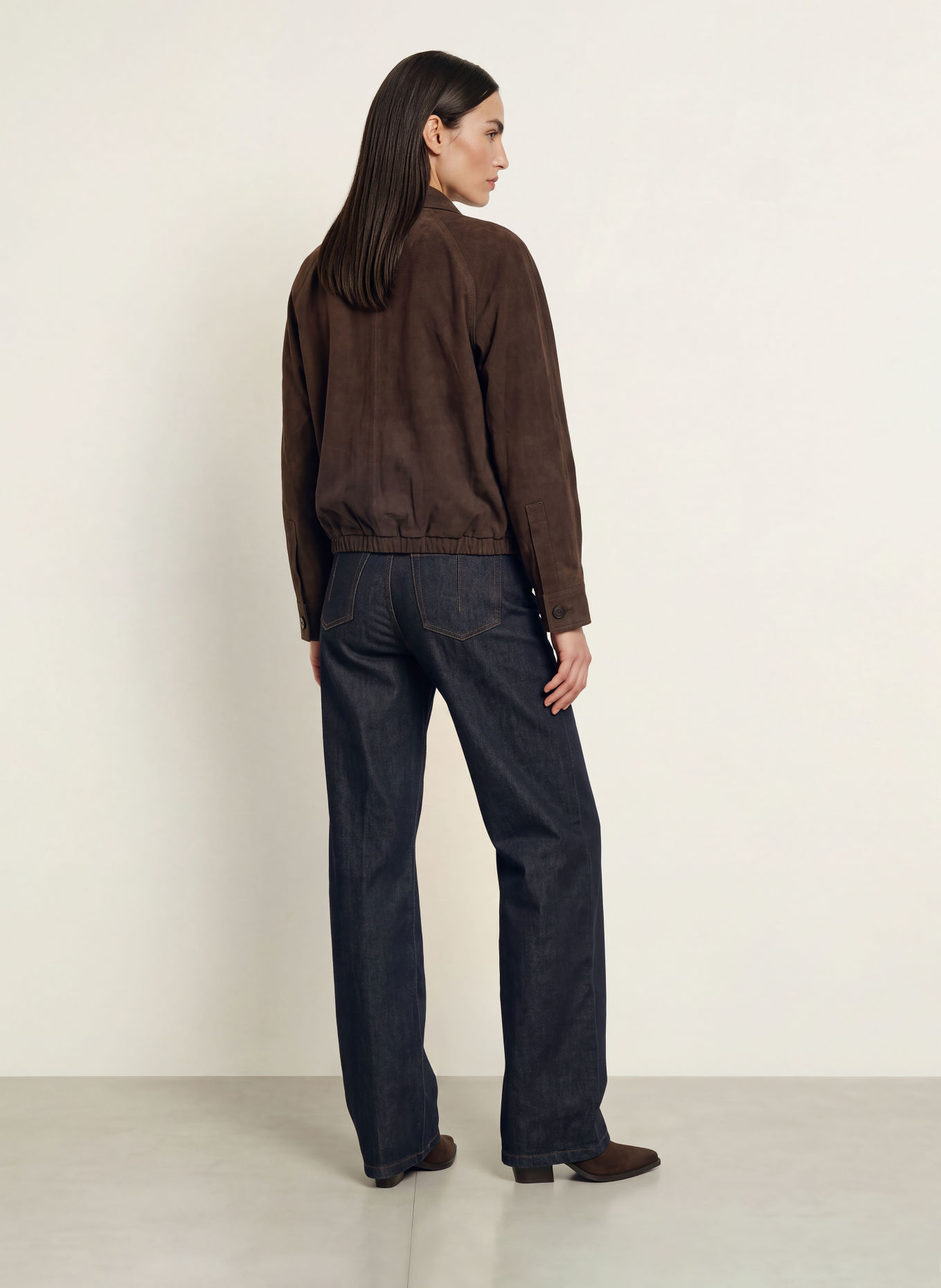 IQ STUDIO Leather jacket: DARK BROWN