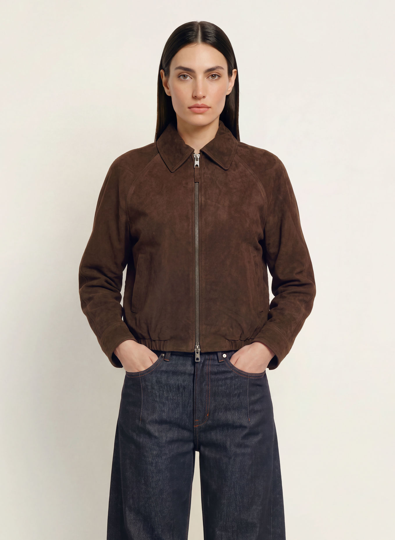 IQ STUDIO Leather jacket: DARK BROWN
