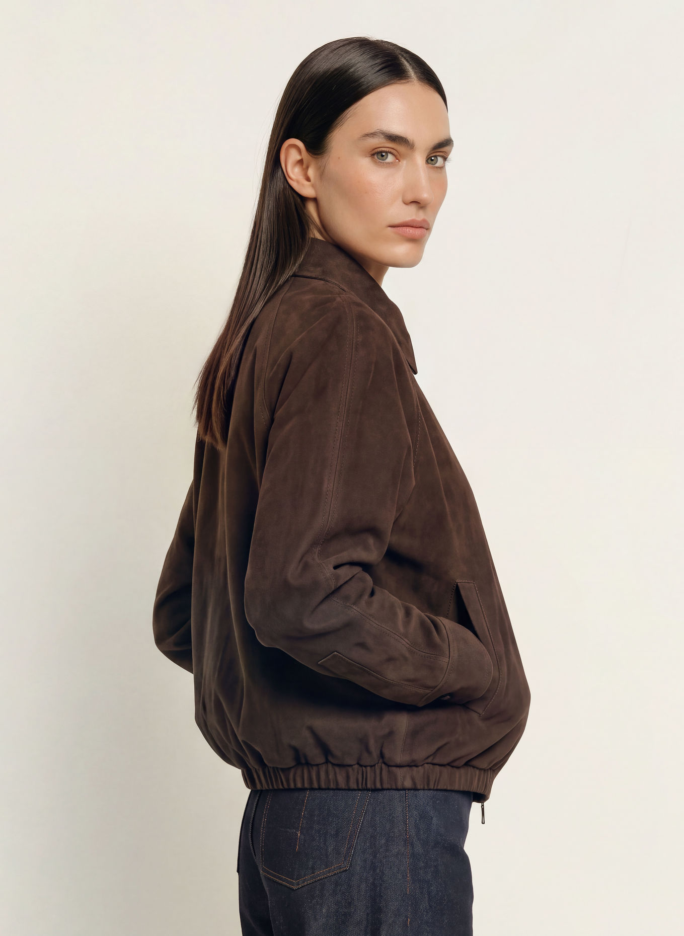 IQ STUDIO Leather jacket: DARK BROWN