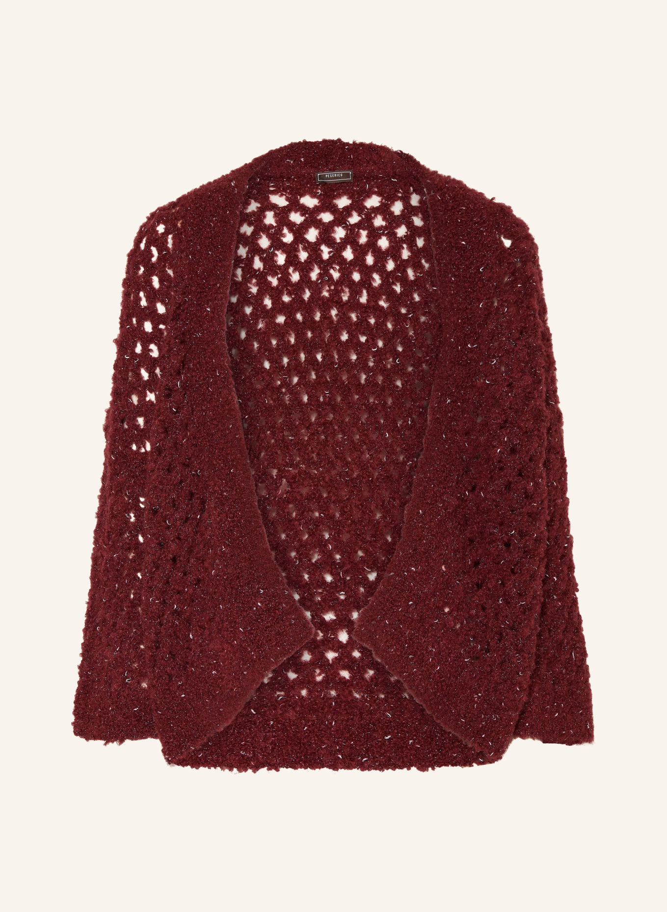 PESERICO Strickhülle mit Alpaka und Glitzergarn: DUNKELROT