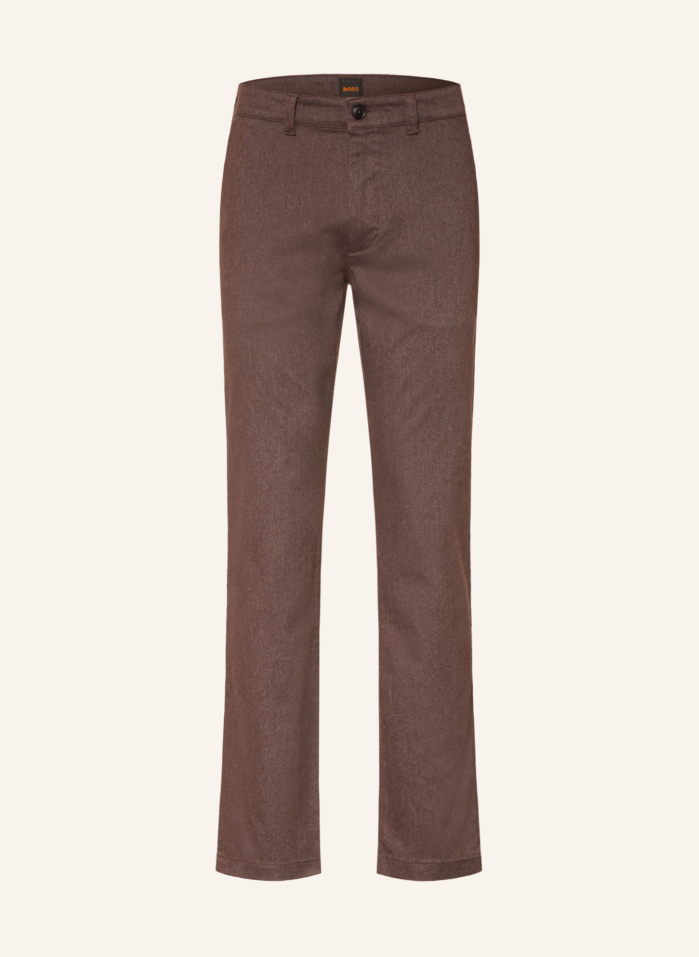 BOSS Slim-Fit Flannel Chinos: DARK BROWN