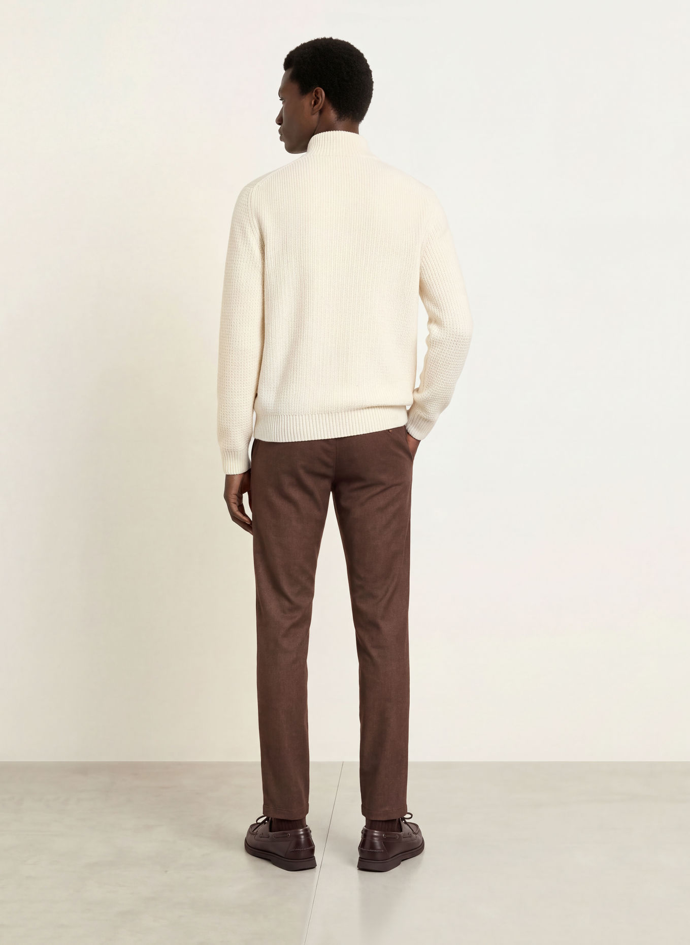 BOSS Slim-Fit Flannel Chinos: DARK BROWN