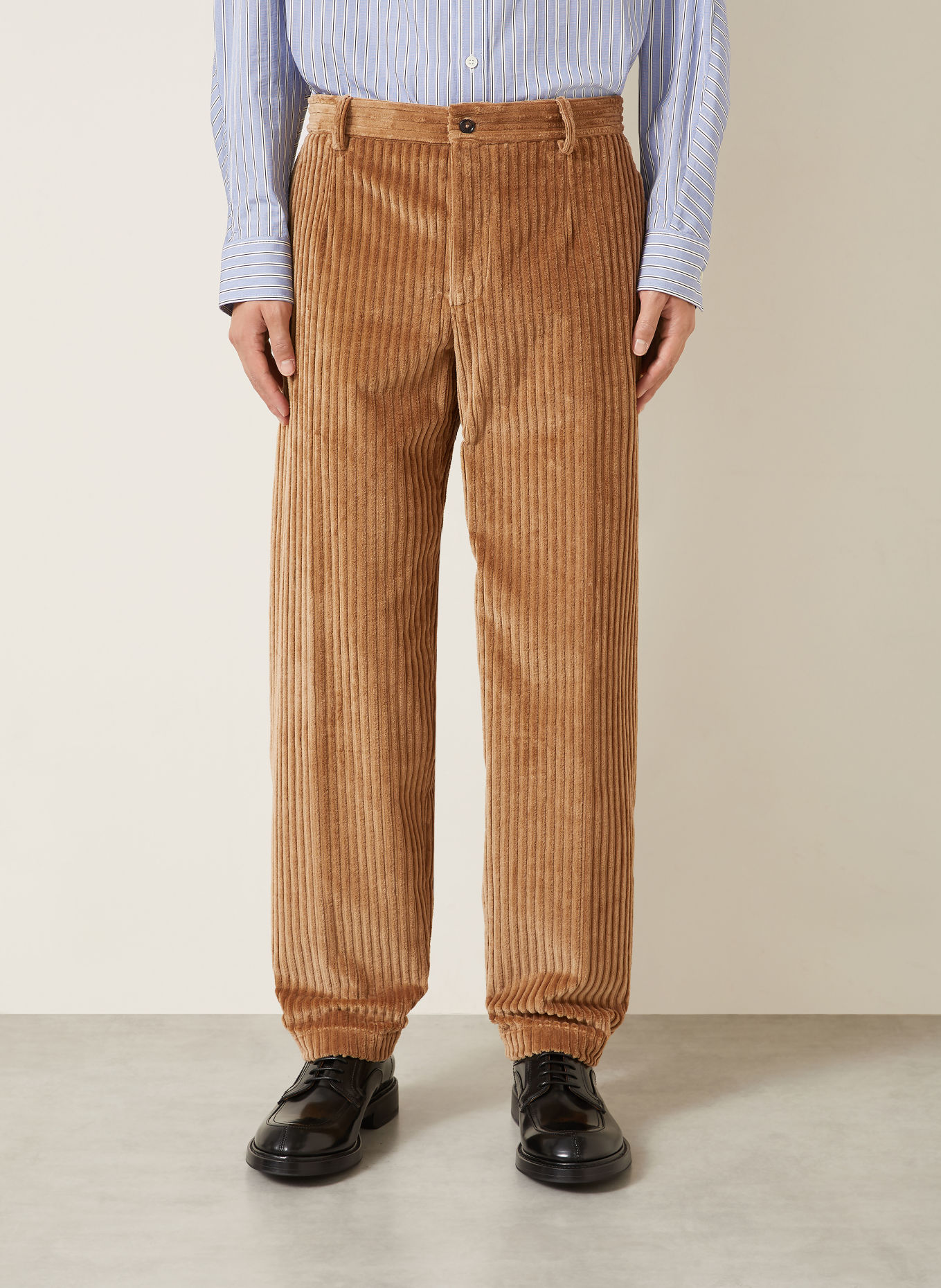 DOLCE & GABBANA Spodnie z sztruksu o kroju slim fit: KONIAKOWY