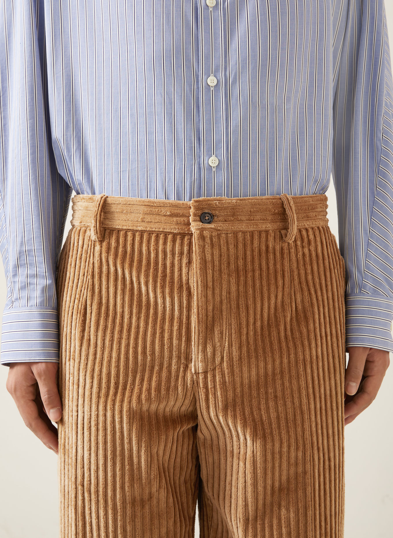 DOLCE & GABBANA Spodnie z sztruksu o kroju slim fit: KONIAKOWY