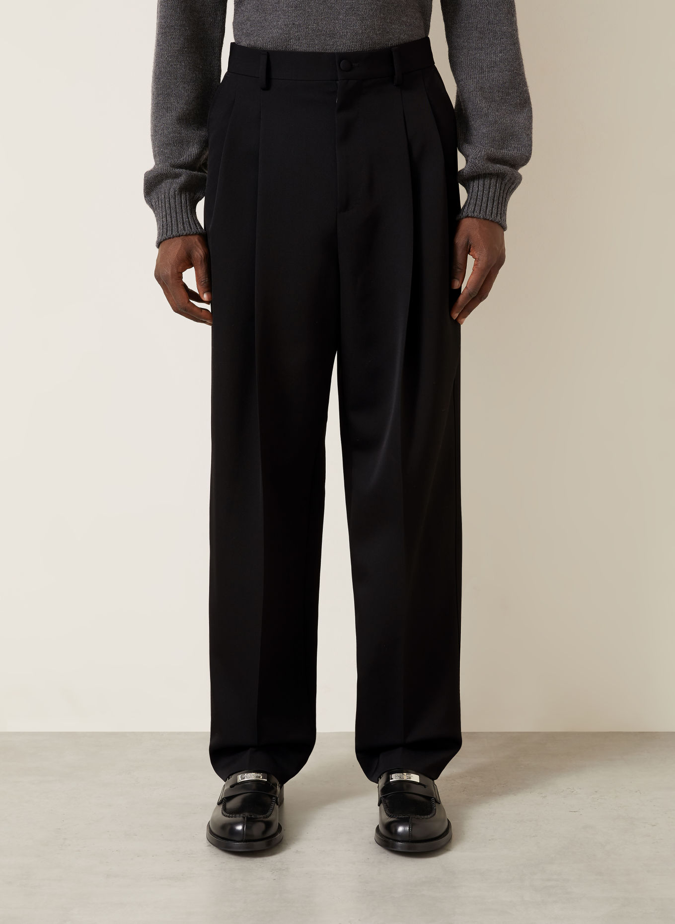 DOLCE & GABBANA Regular-Fit Chinos: BLACK