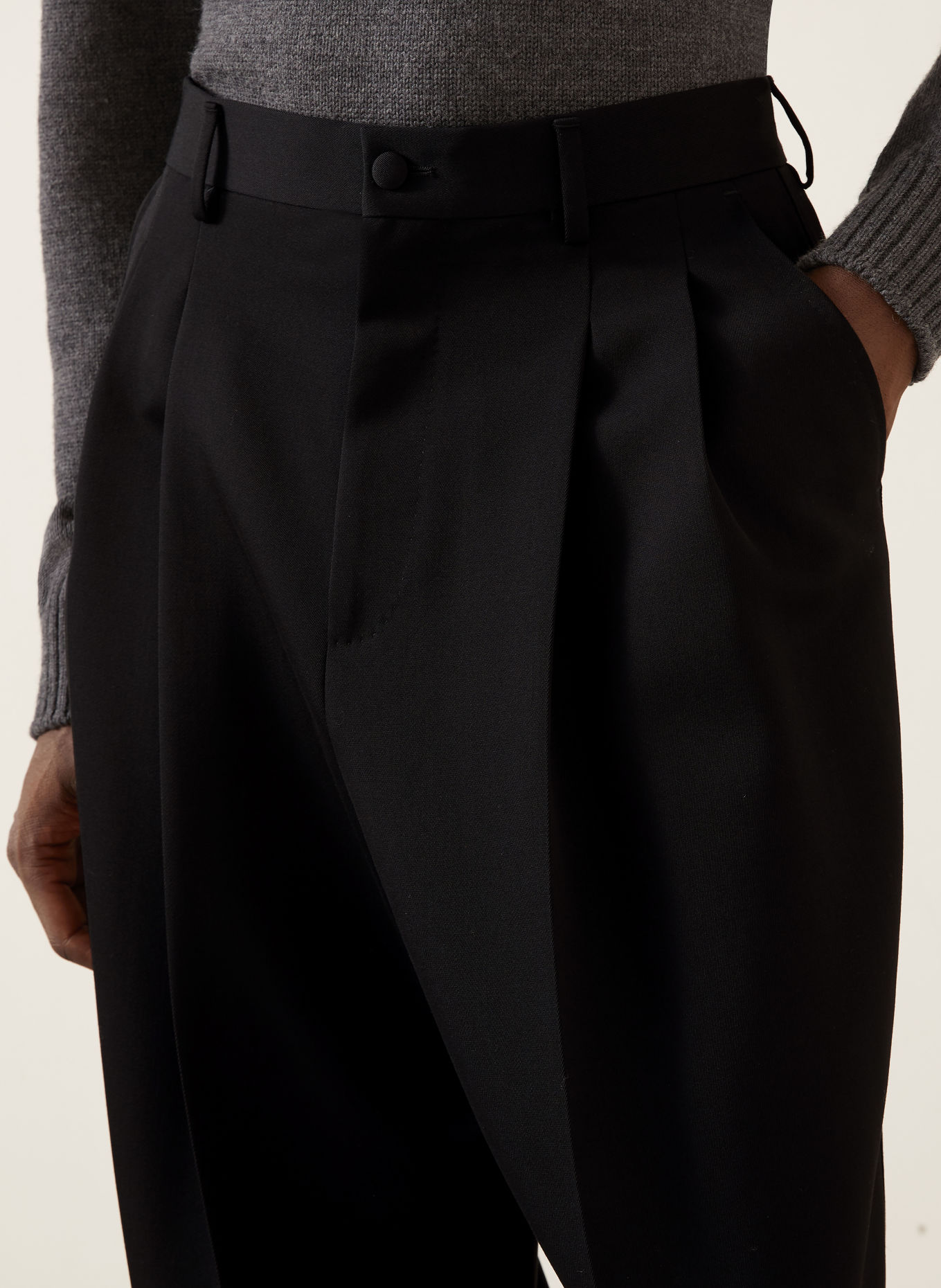 DOLCE & GABBANA Regular-Fit Chinos: BLACK