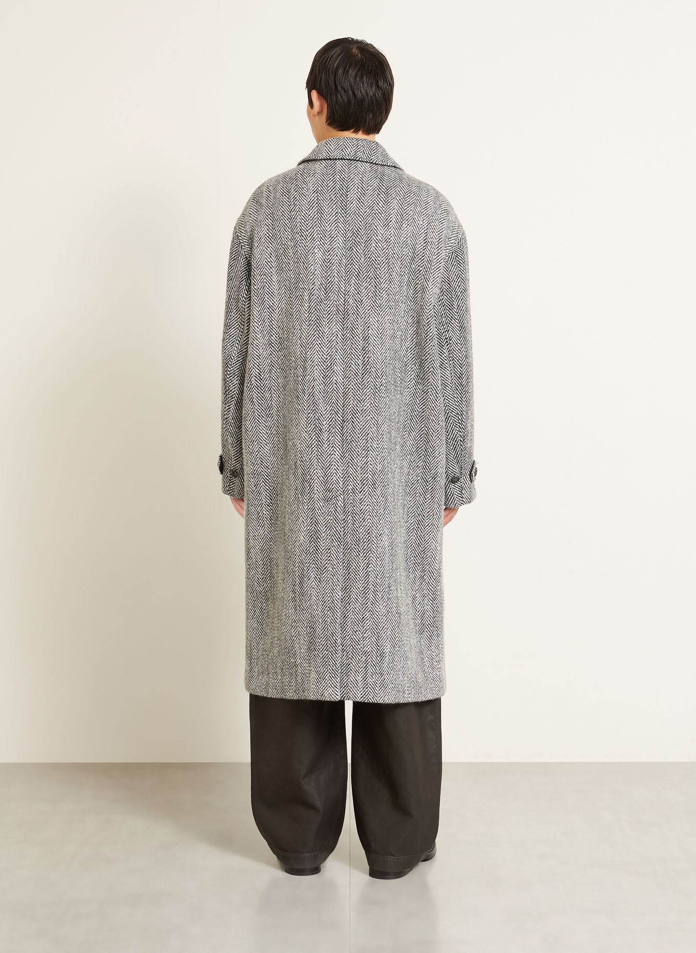 DOLCE & GABBANA Manteau en laine: NOIR / BLANC