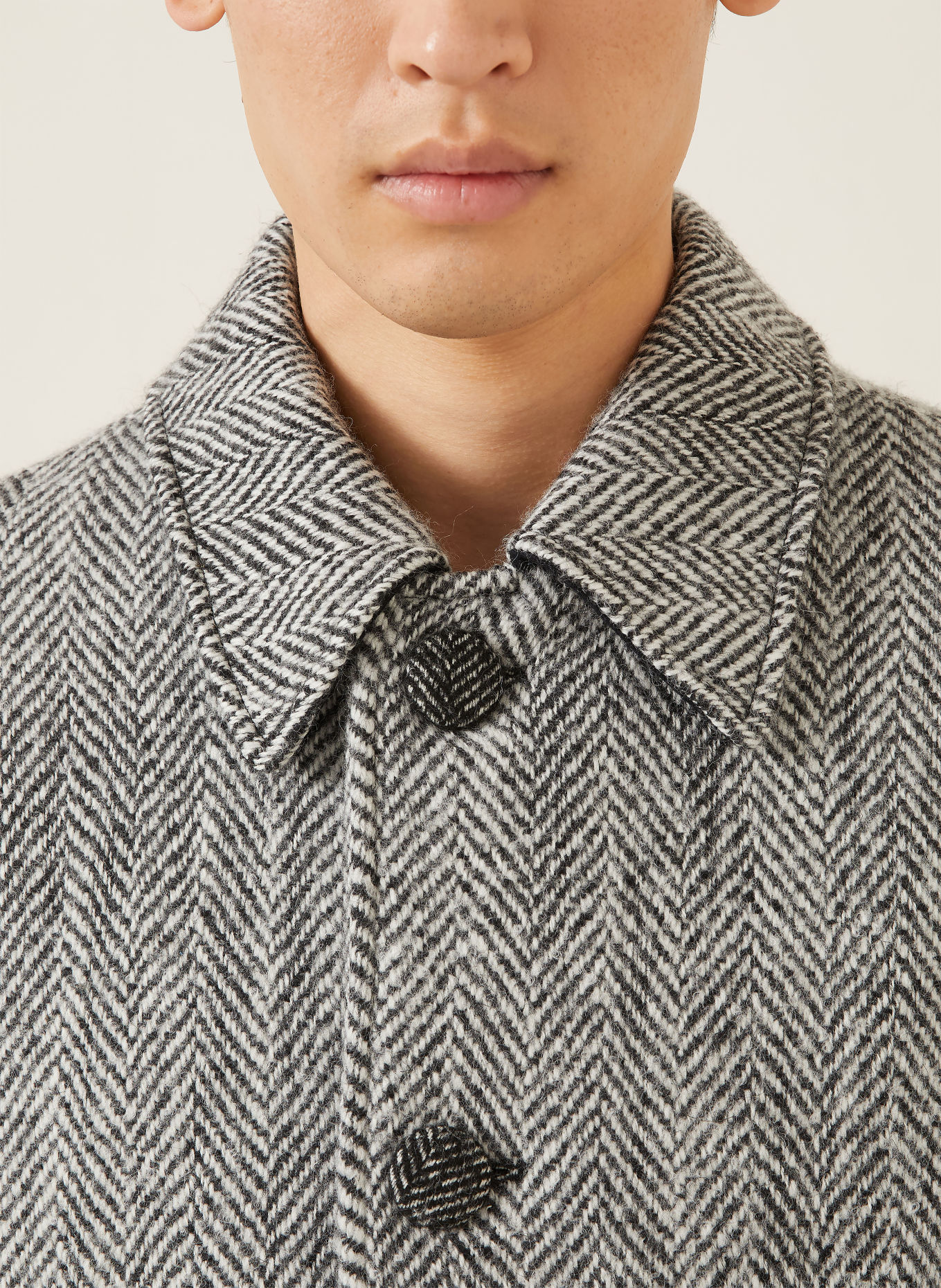 DOLCE & GABBANA Manteau en laine: NOIR / BLANC