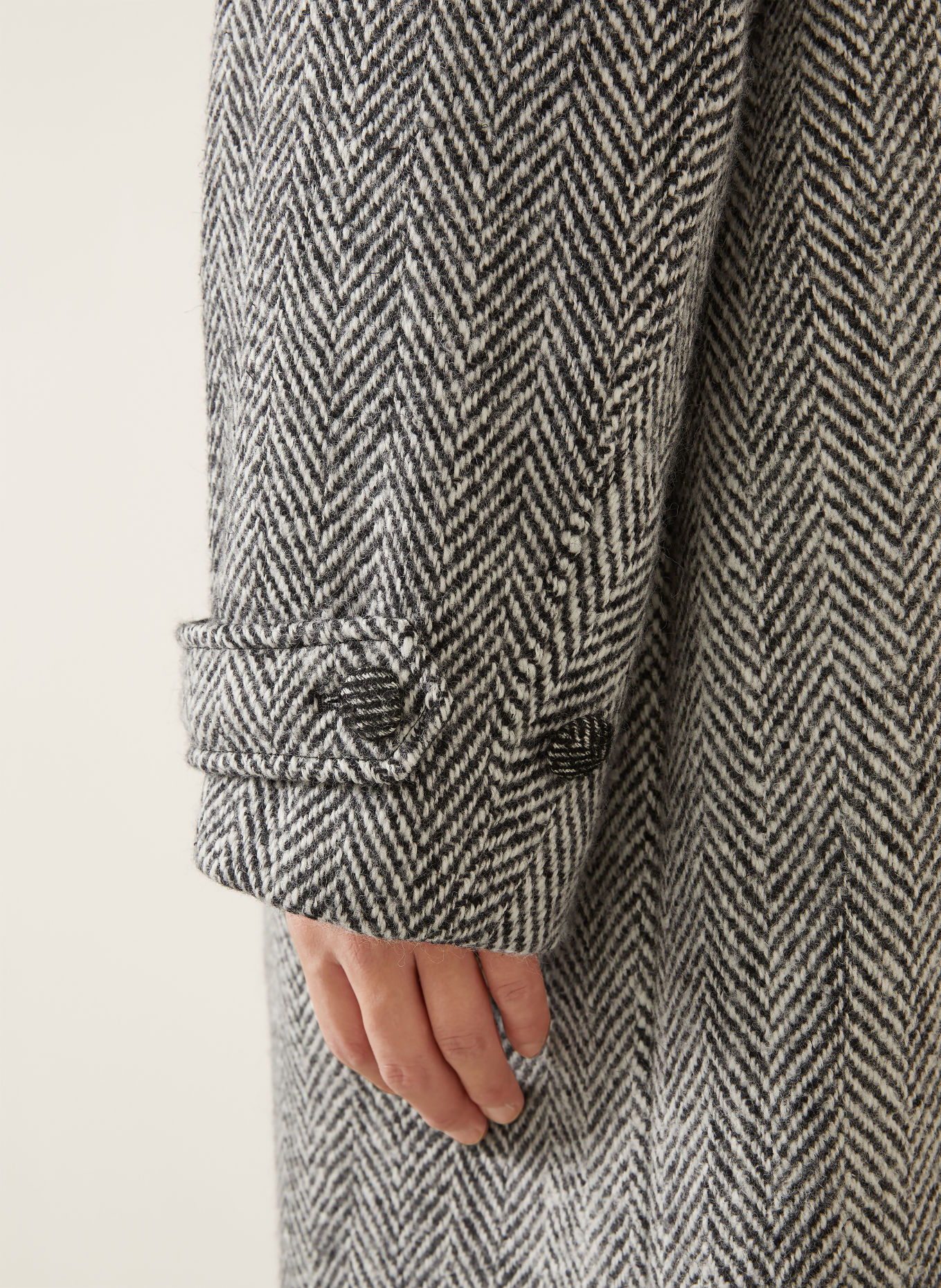 DOLCE & GABBANA Manteau en laine: NOIR / BLANC