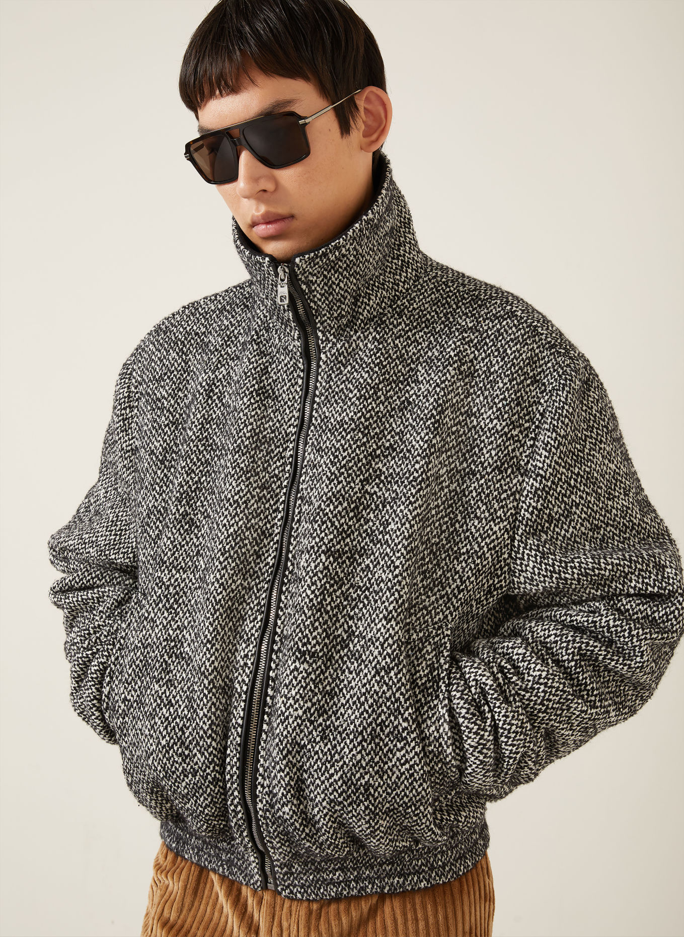 DOLCE & GABBANA Bomber jacket: BLACK / WHITE
