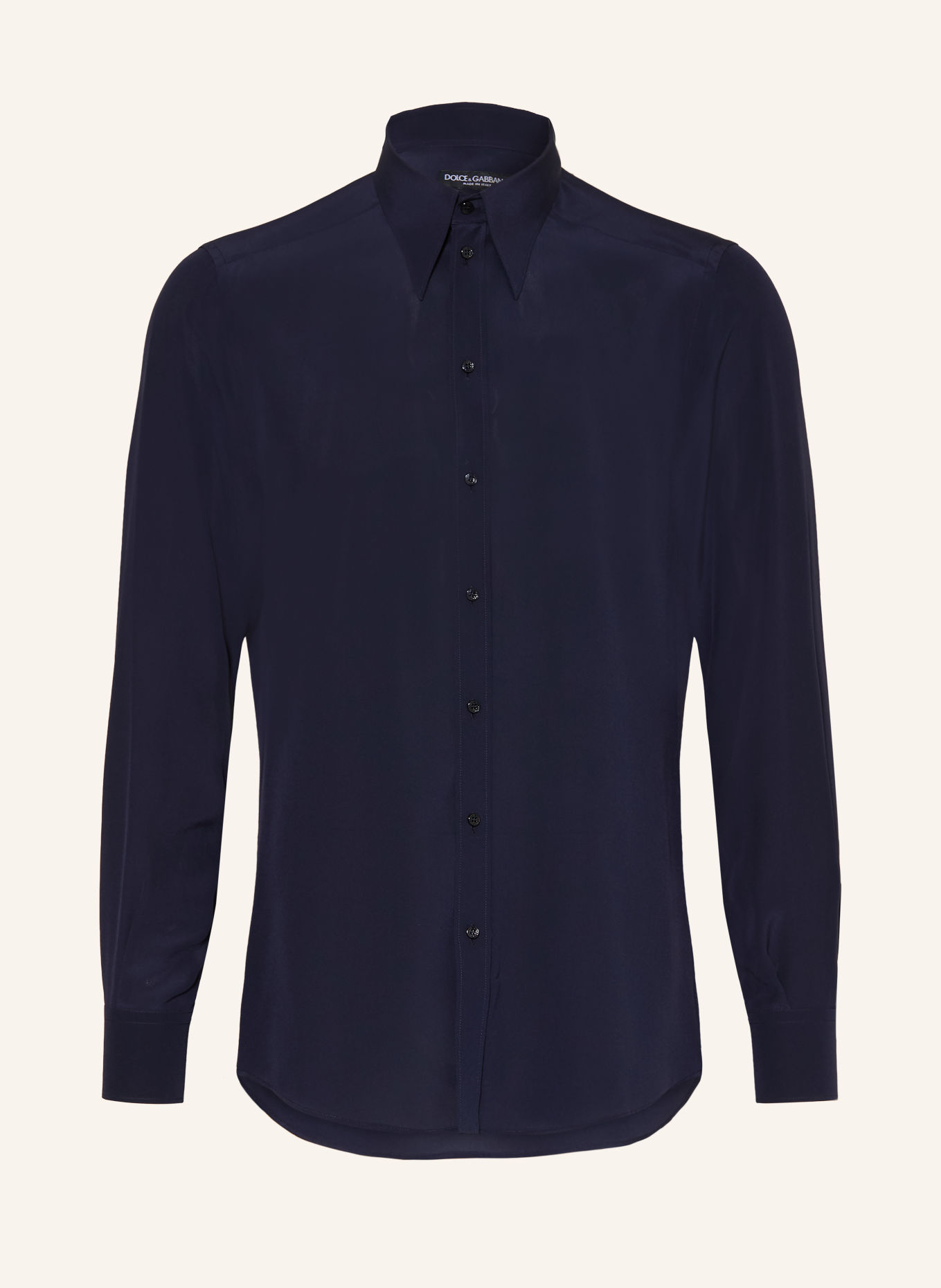 DOLCE & GABBANA Hedvábná košile Regular Fit: TMAVĚ MODRÁ