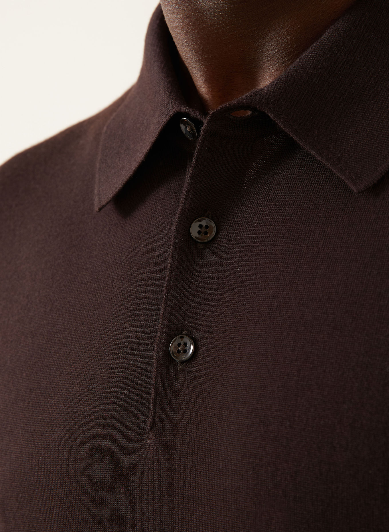 DOLCE & GABBANA Koszulka polo z dzianiny z kaszmiru: CIEMNOBRĄZOWY