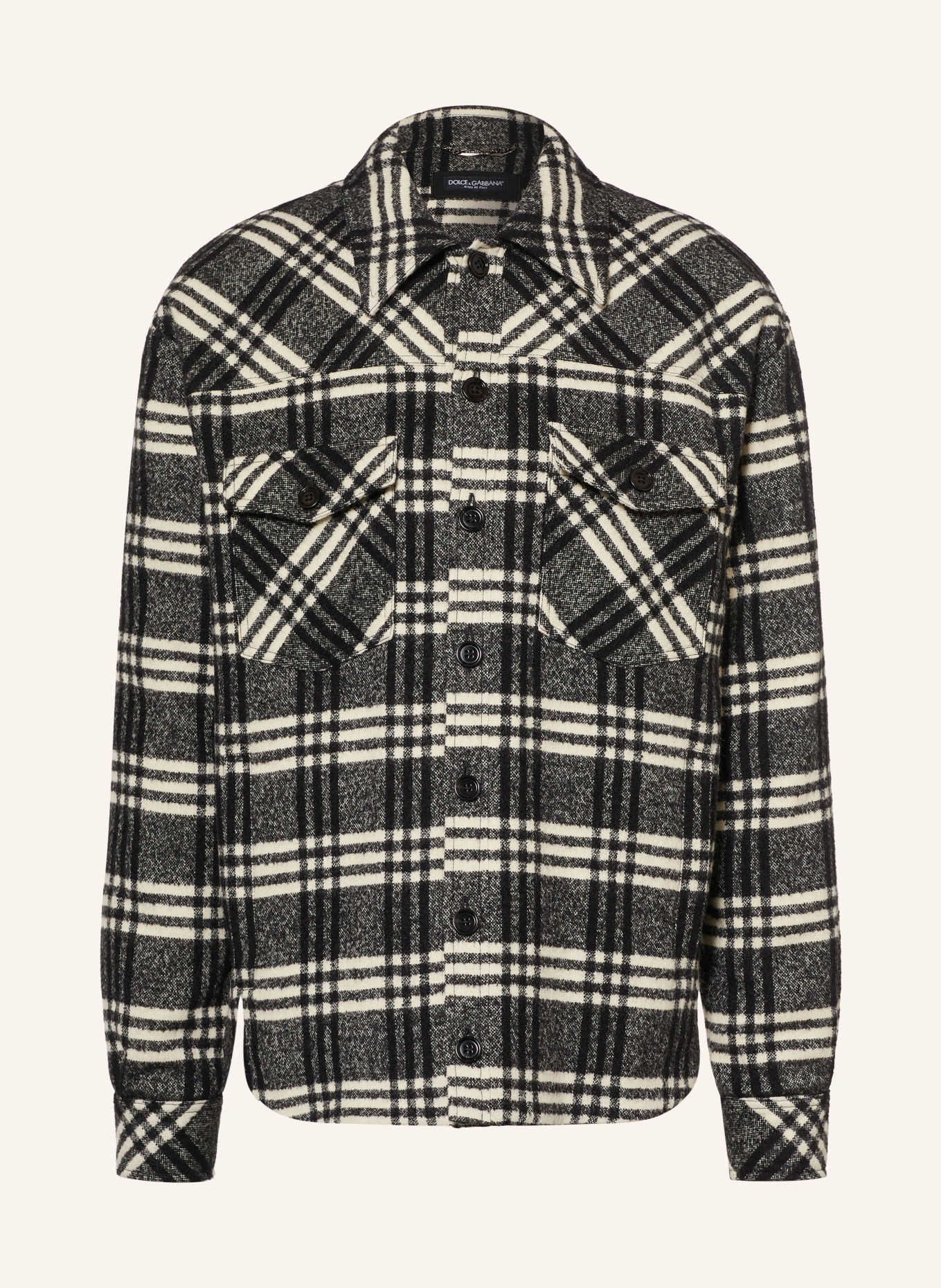 DOLCE & GABBANA Overjacket: DUNKELGRAU / WEISS / SCHWARZ
