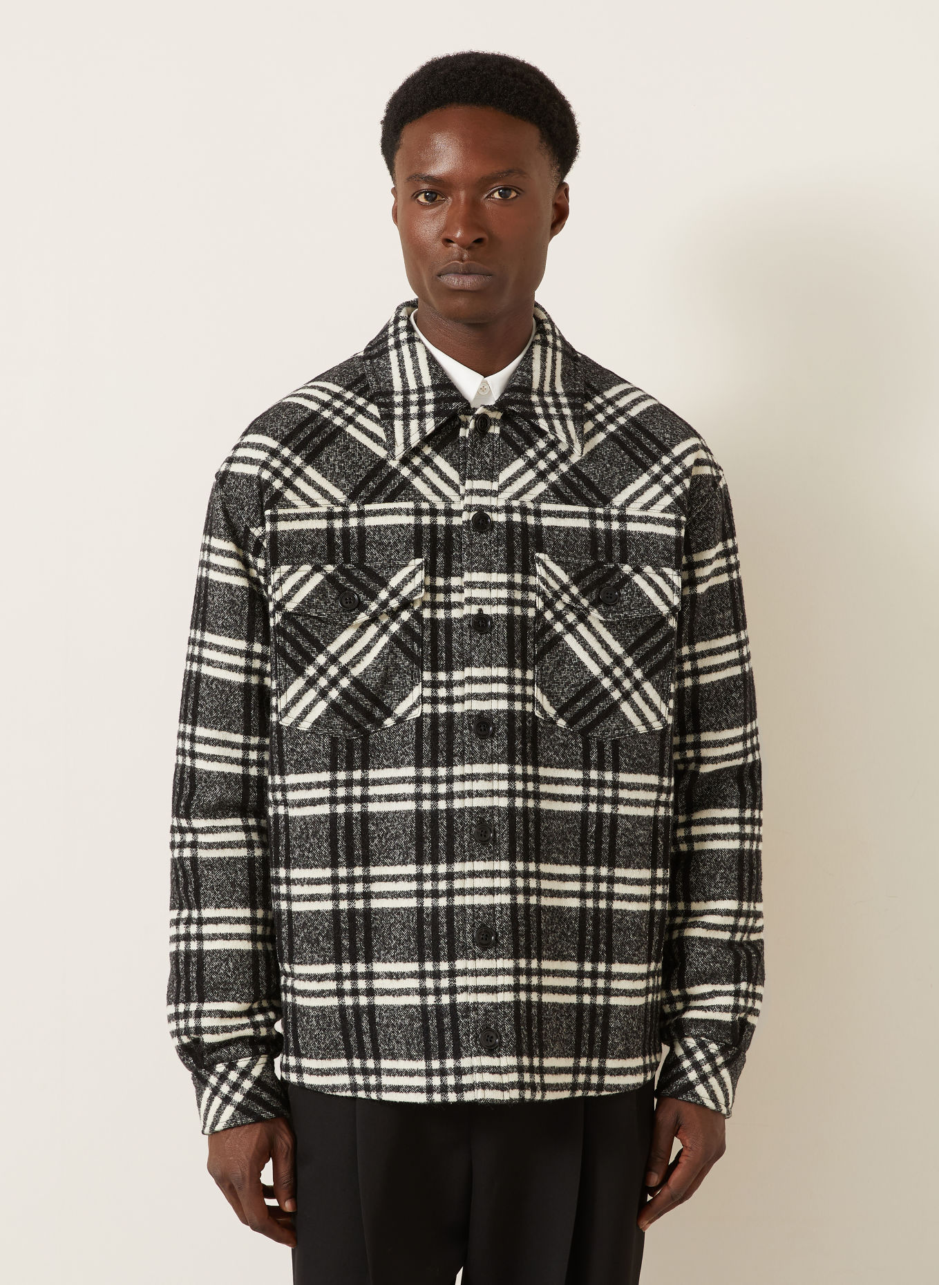 DOLCE & GABBANA Overjacket: DUNKELGRAU / WEISS / SCHWARZ