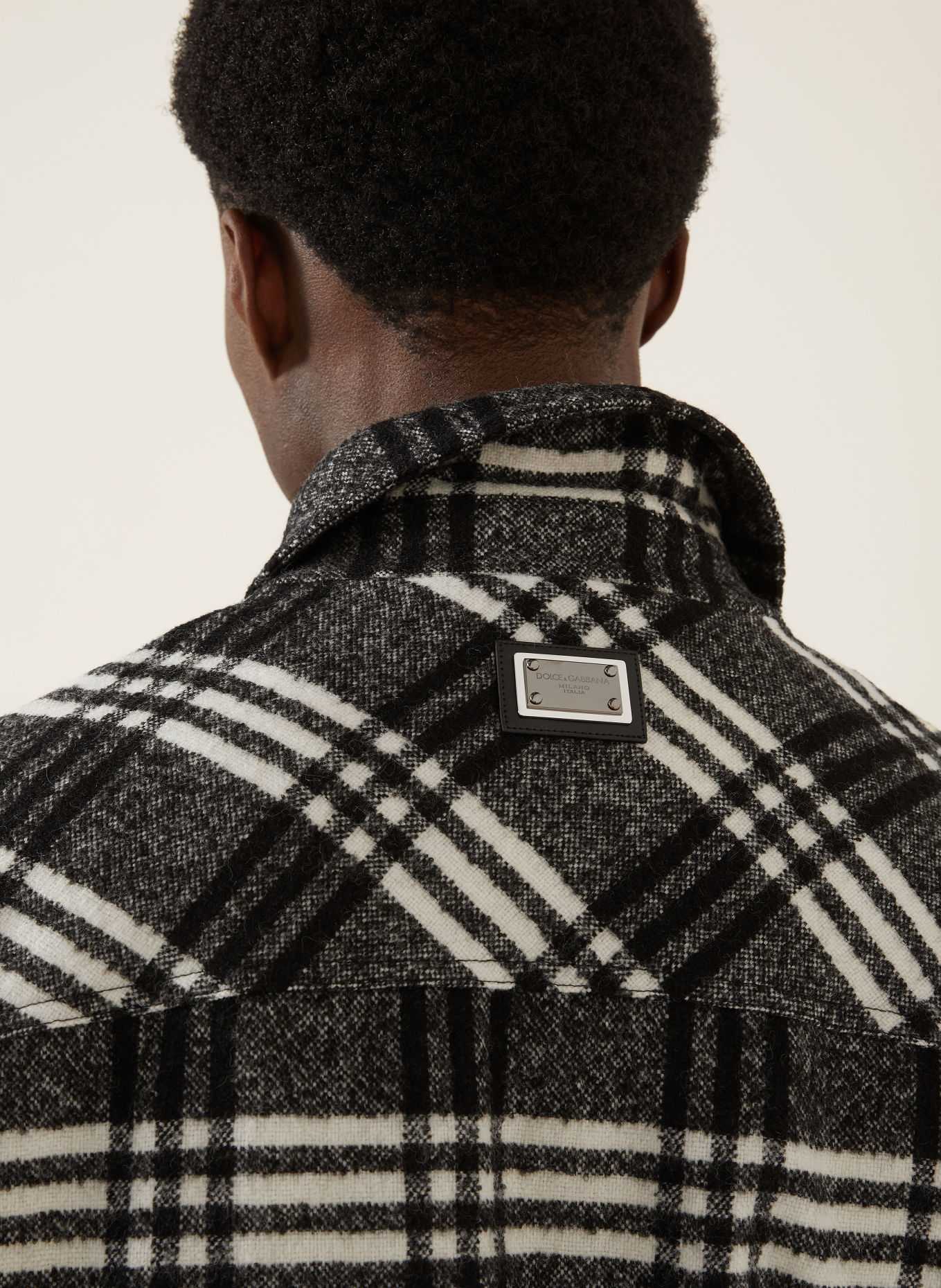 DOLCE & GABBANA Overjacket: DUNKELGRAU / WEISS / SCHWARZ
