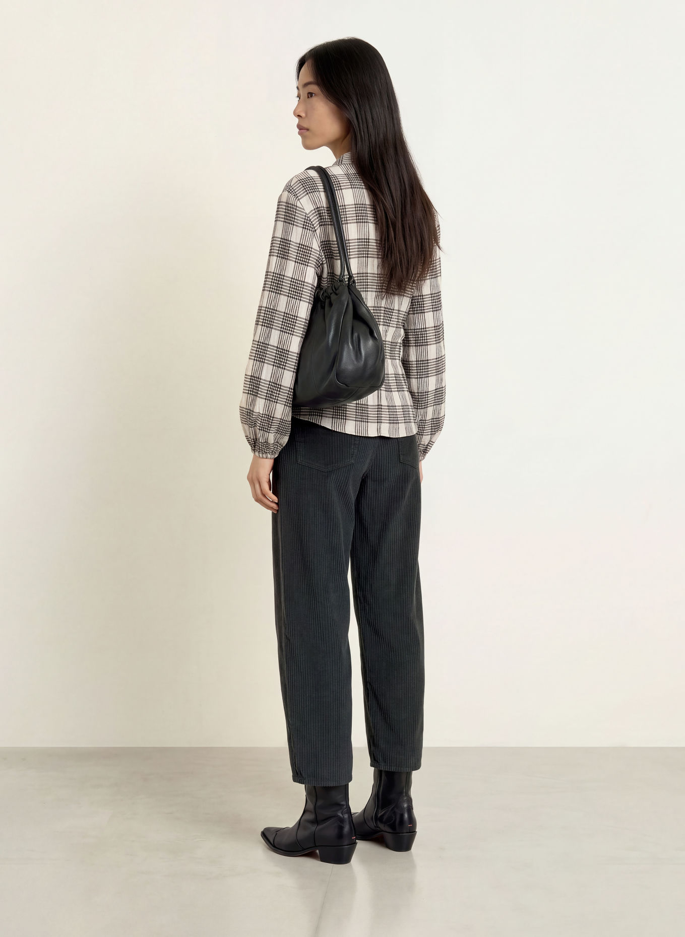 GANG 94ODINA 7/8-length corduroy trousers: BLACK
