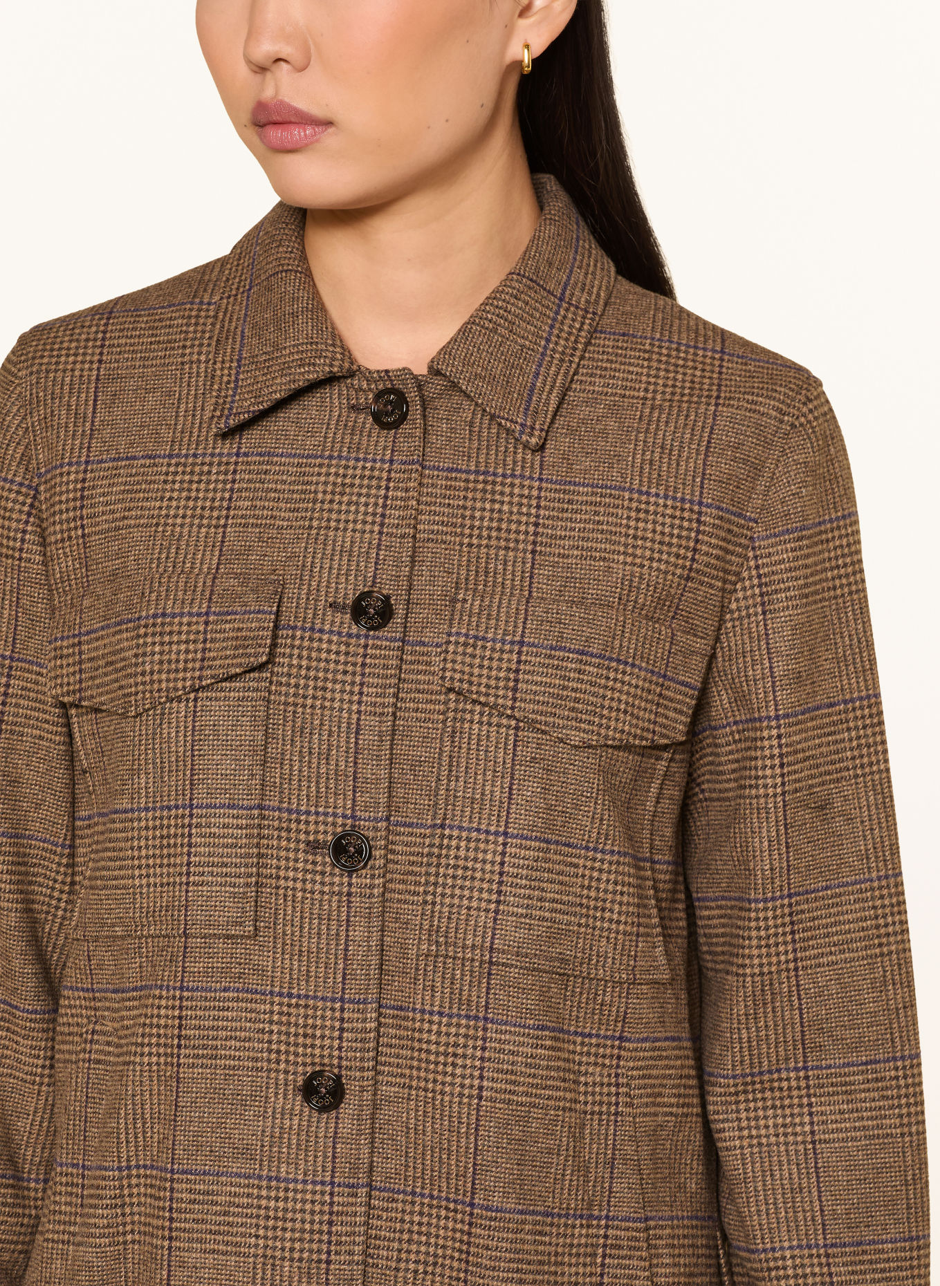 JOOP! JUNA Overshirt: BROWN / LIGHT BROWN / PURPLE