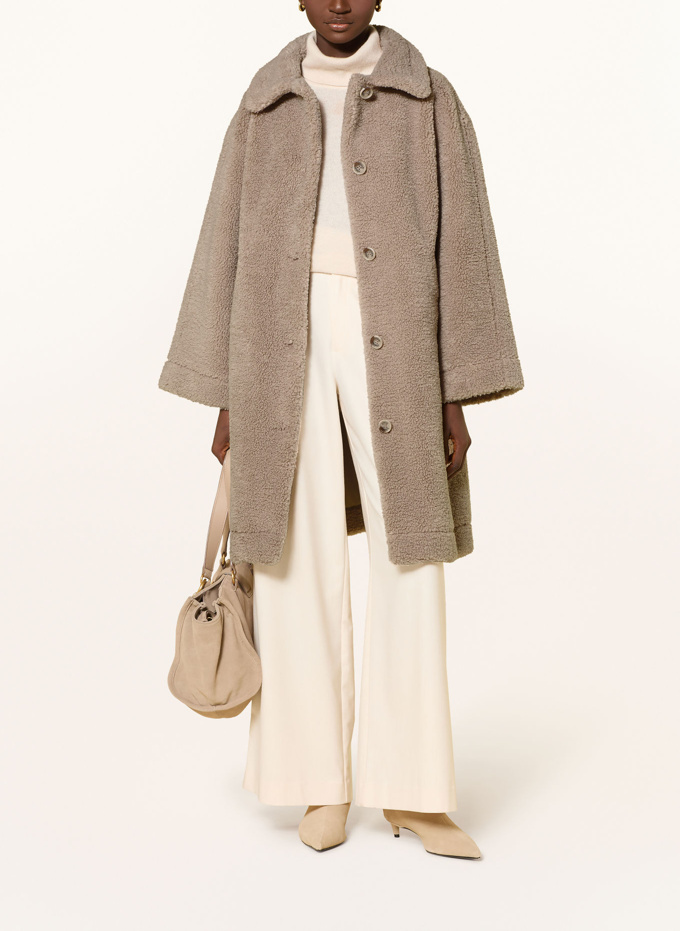 JOOP! CONORINA Teddy Fur Coat: BEIGE