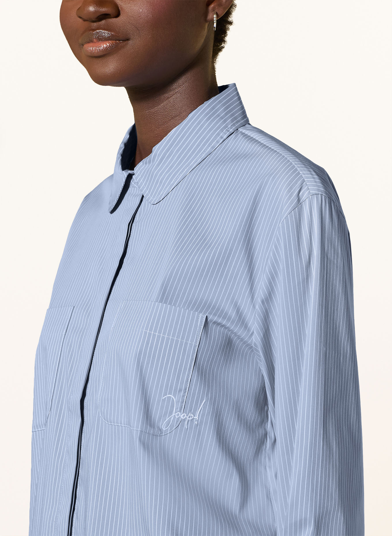 JOOP! BETHANY Blouse: LIGHT BLUE / WHITE