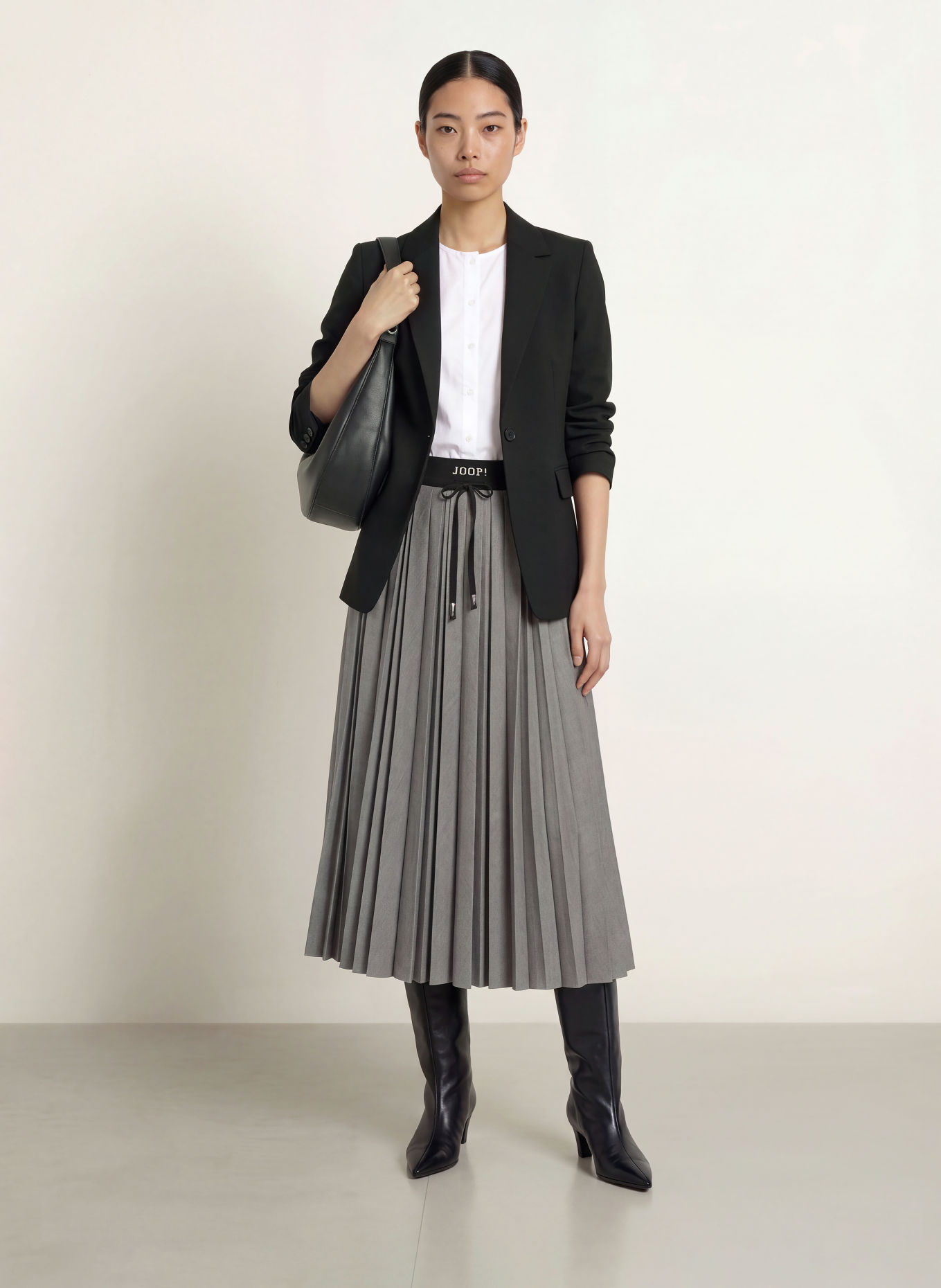 JOOP! SENA Pleated Skirt: GRAY / BLACK