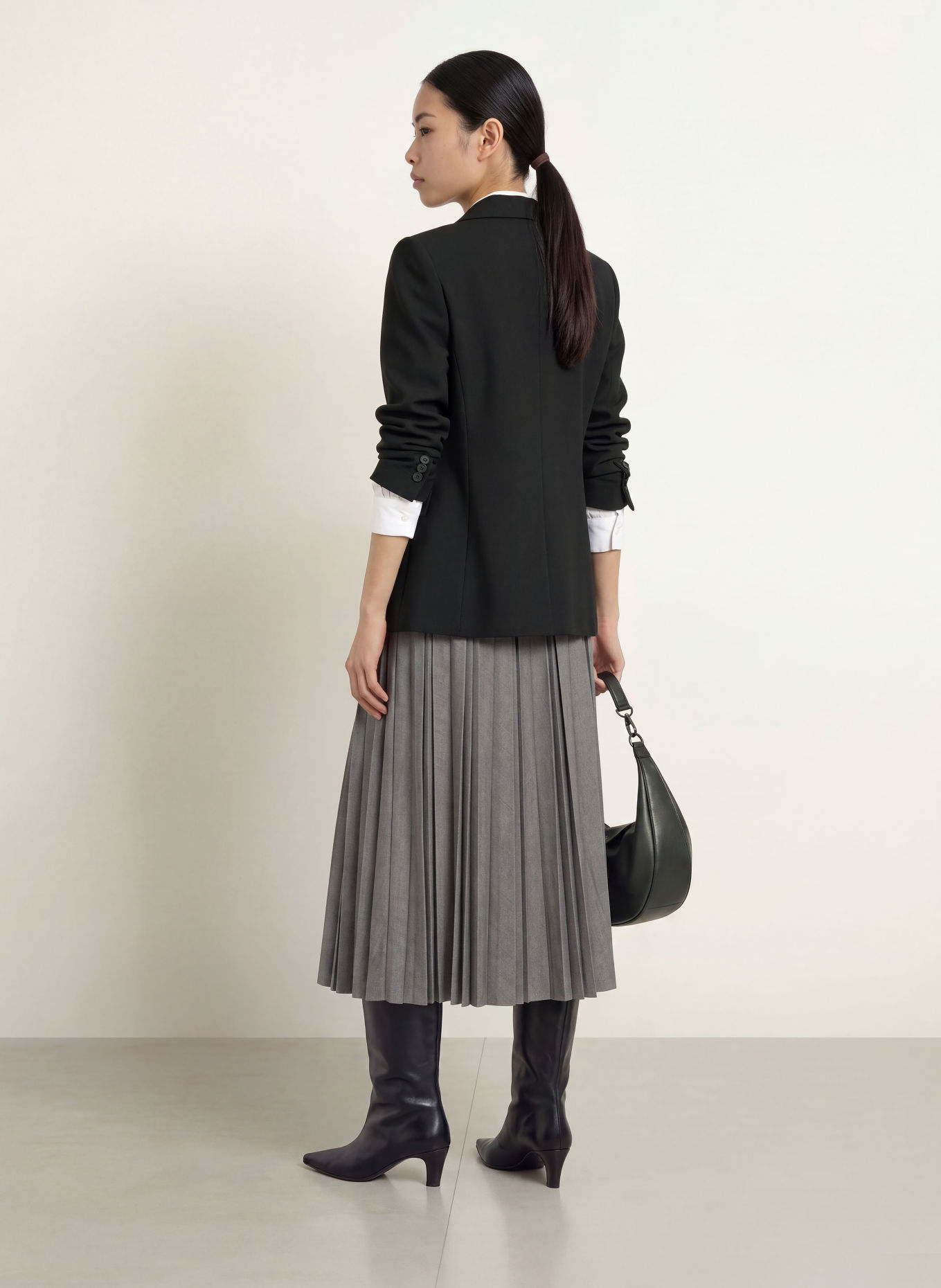JOOP! SENA Pleated Skirt: GRAY / BLACK