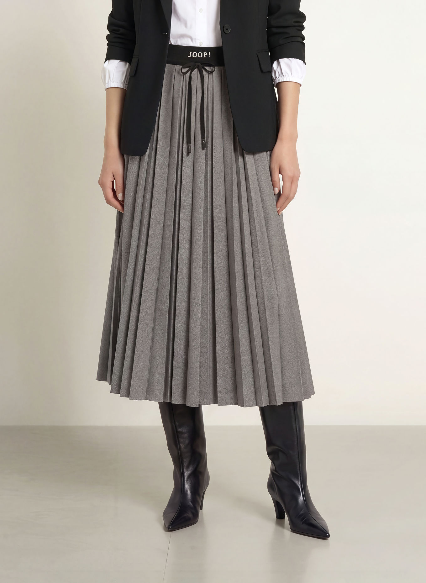 JOOP! SENA Pleated Skirt: GRAY / BLACK