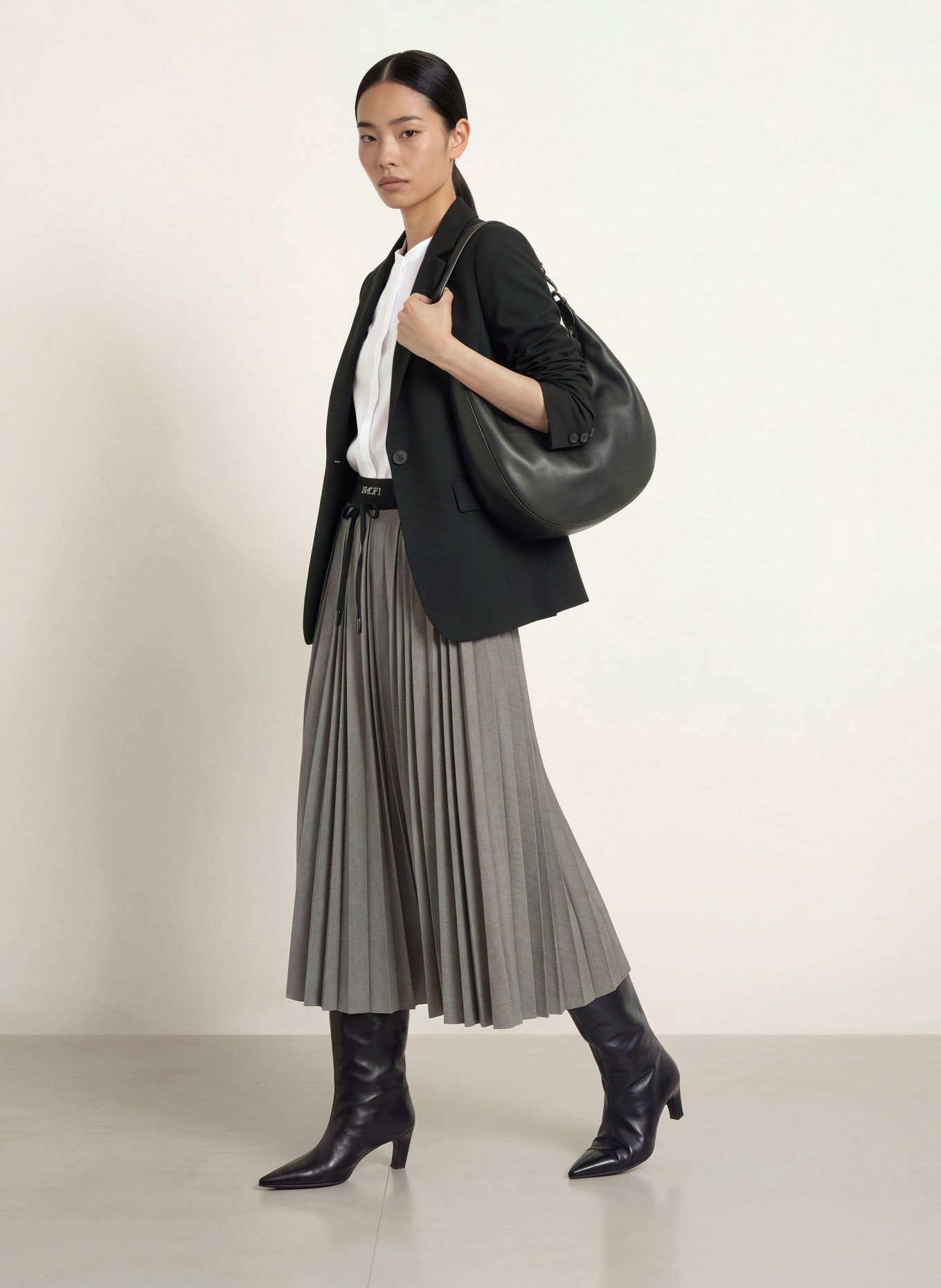 JOOP! SENA Pleated Skirt: GRAY / BLACK