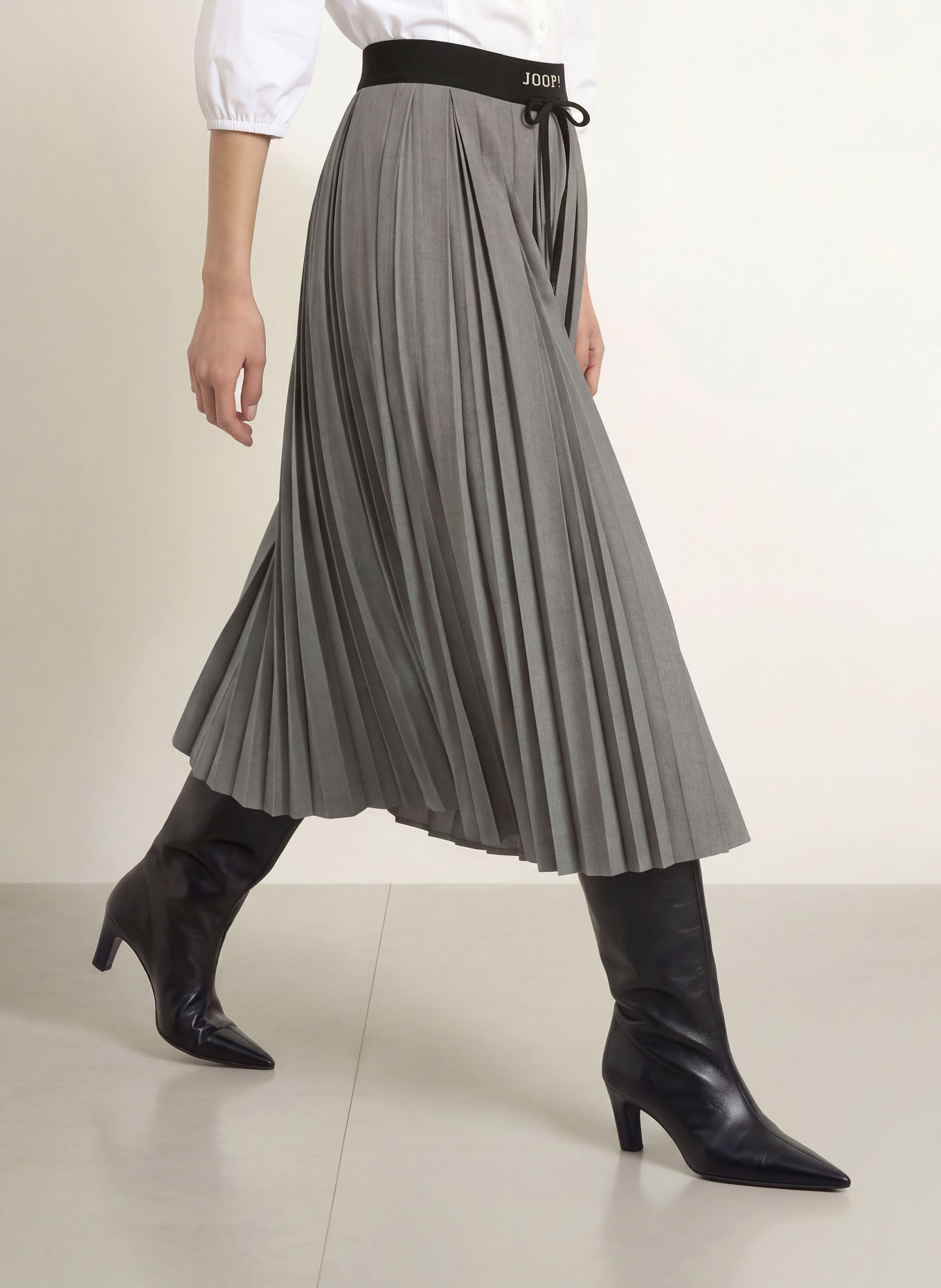 JOOP! SENA Pleated Skirt: GRAY / BLACK