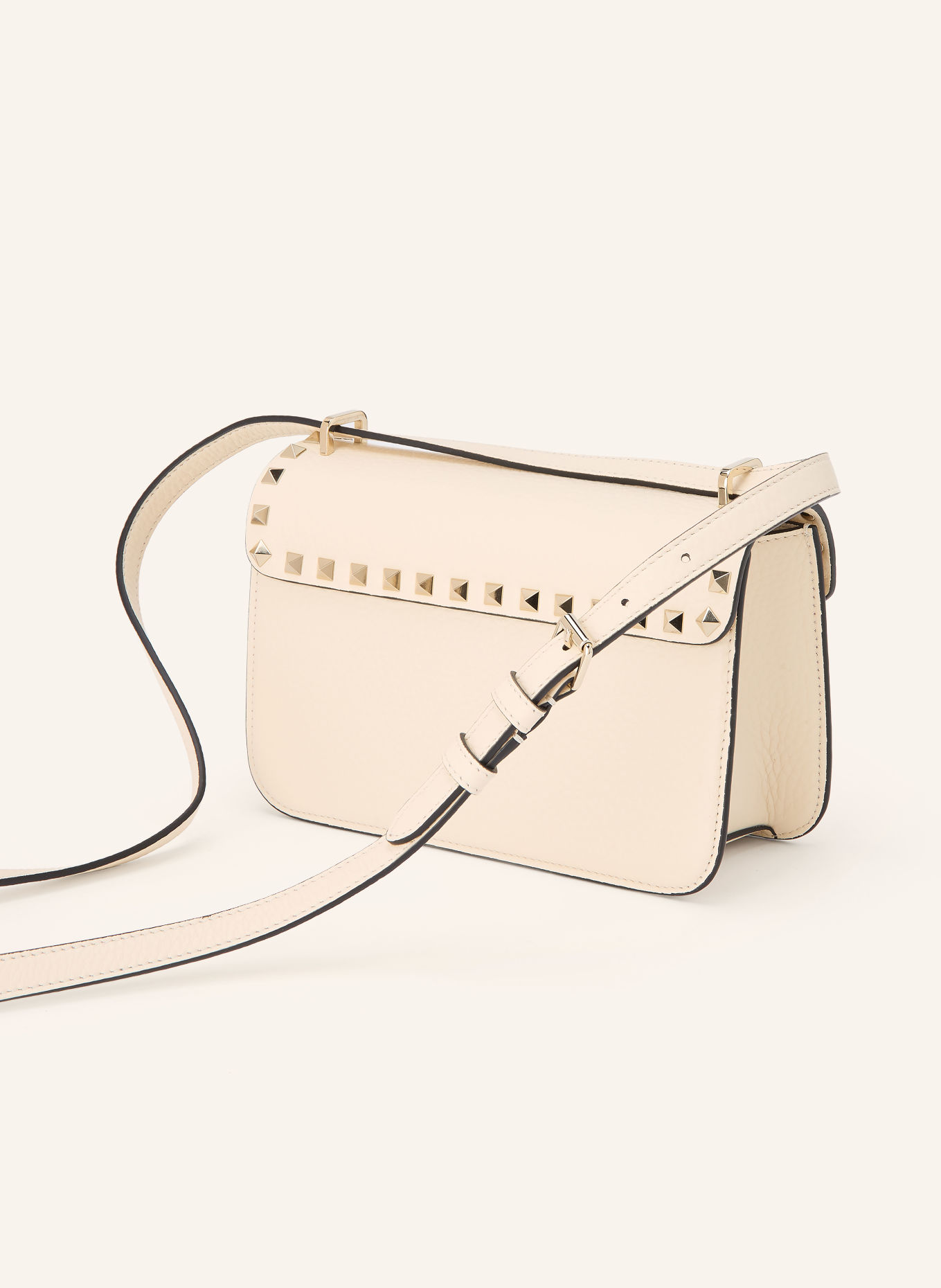 VALENTINO GARAVANI Umhängetasche ROCKSTUD SMALL: CREME / GOLD