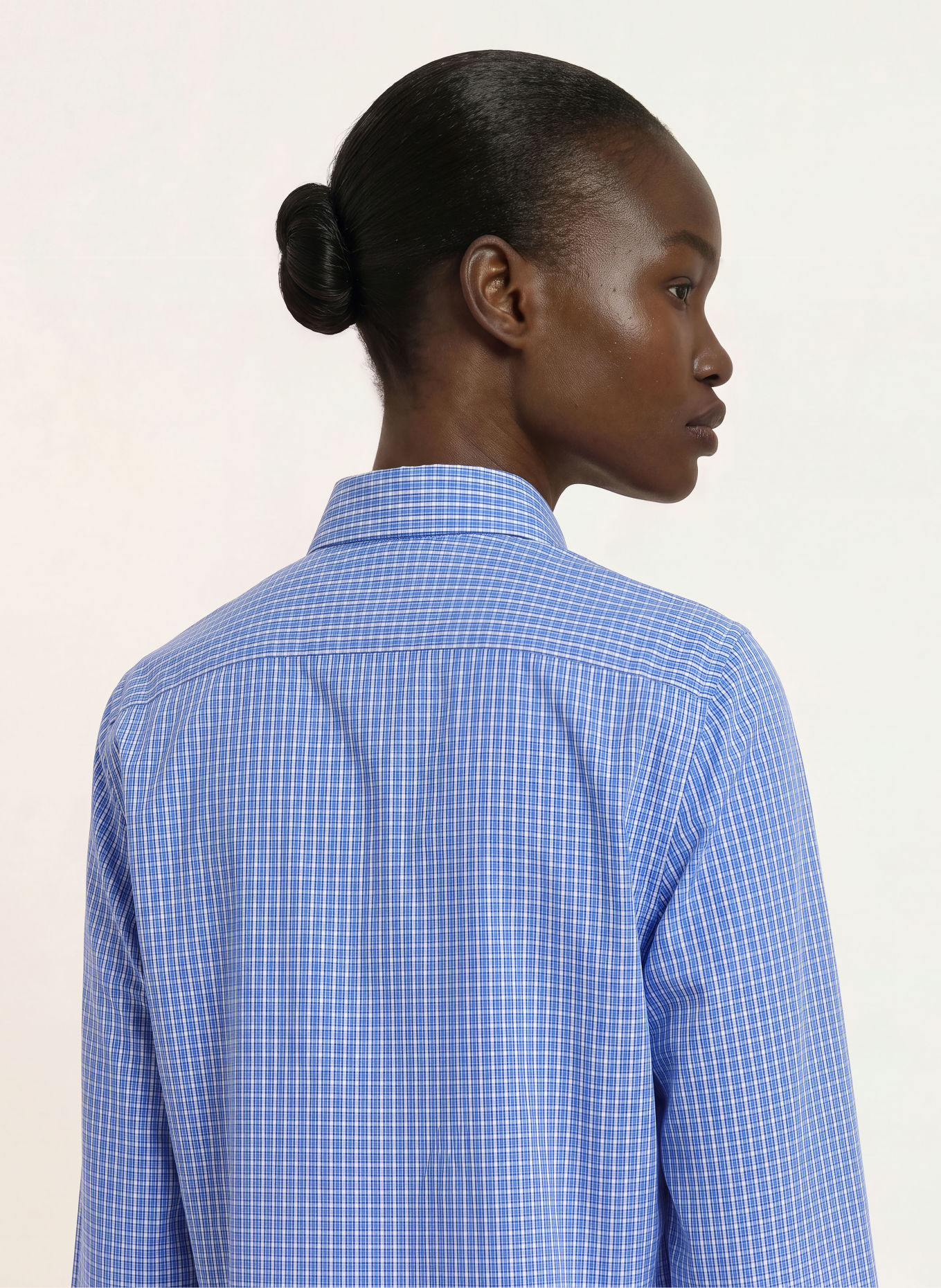 Soluzione Ruffled shirt blouse: BLUE / WHITE